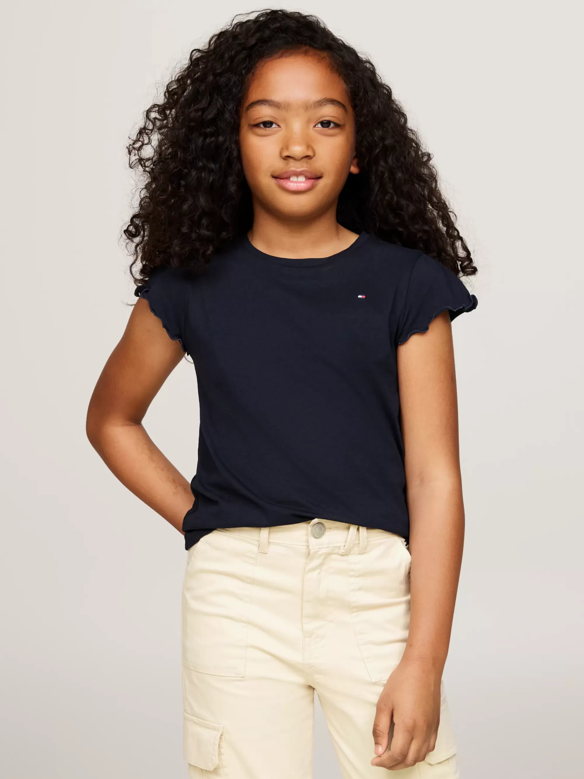 Tops & T-Shirts*Tommy Hilfiger Essential Slim T-shirt Met Geschulpte Boorden DESERT SKY