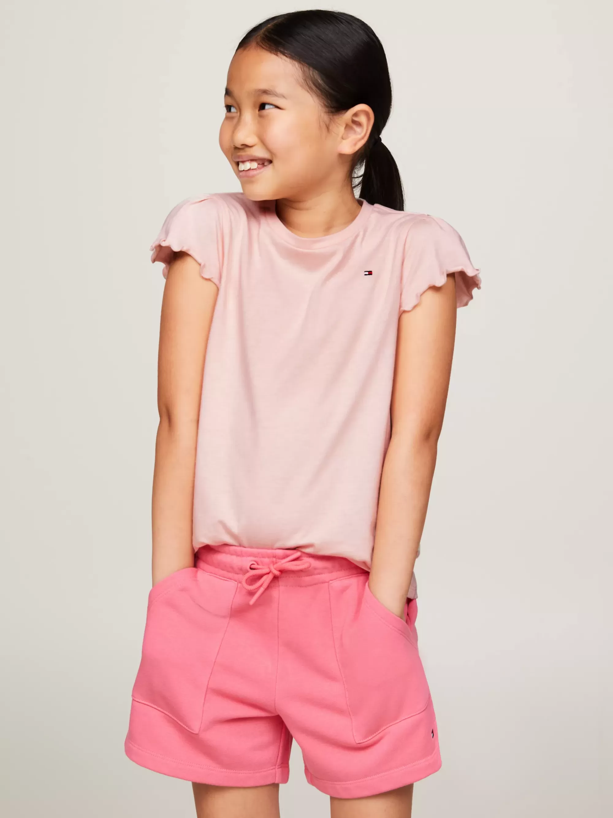 Tops & T-Shirts*Tommy Hilfiger Essential Slim T-shirt Met Geschulpte Boorden WHIMSY PINK