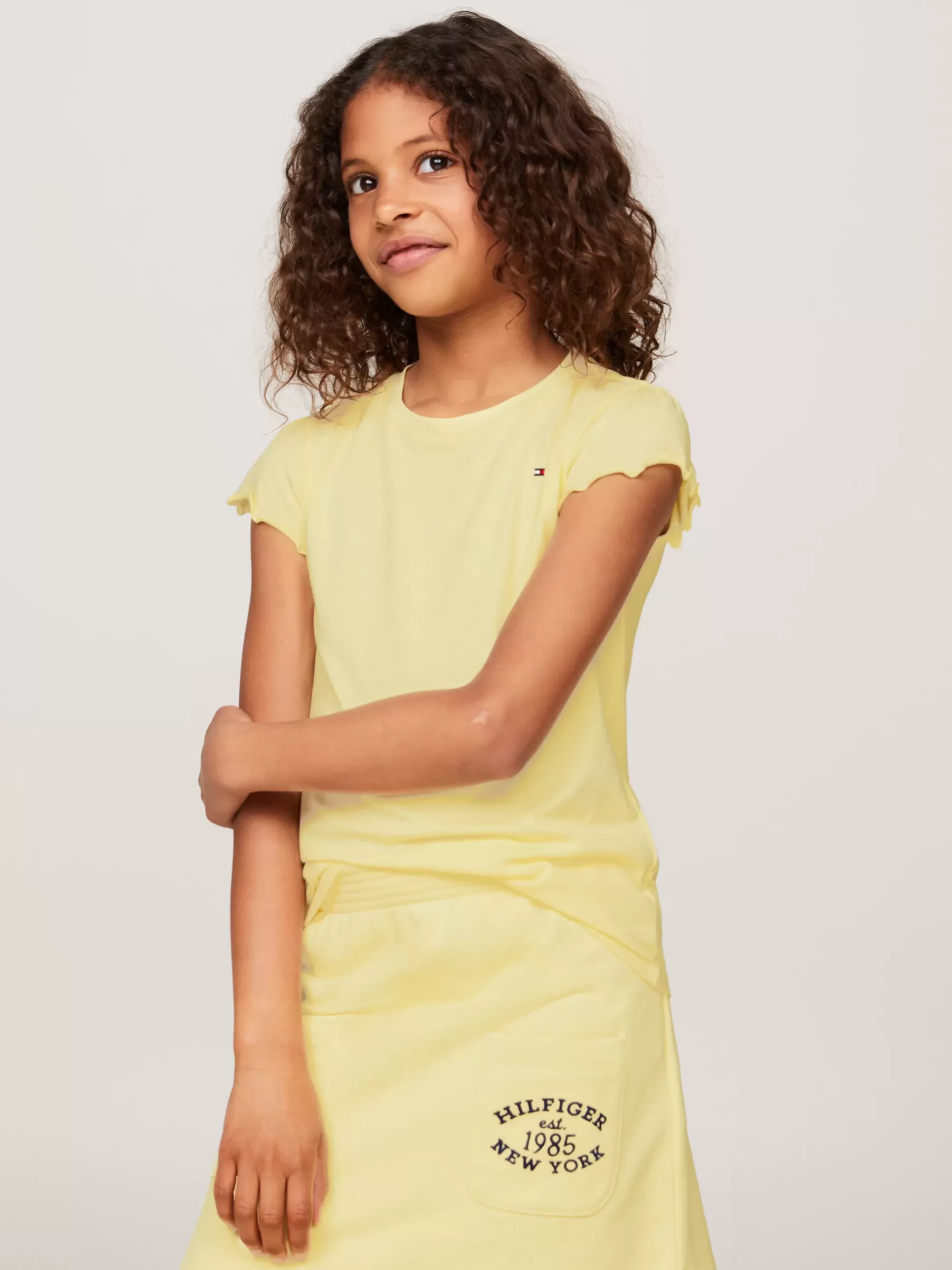 Tops & T-Shirts*Tommy Hilfiger Essential Slim T-shirt Met Geschulpte Boorden LEMON ZEST