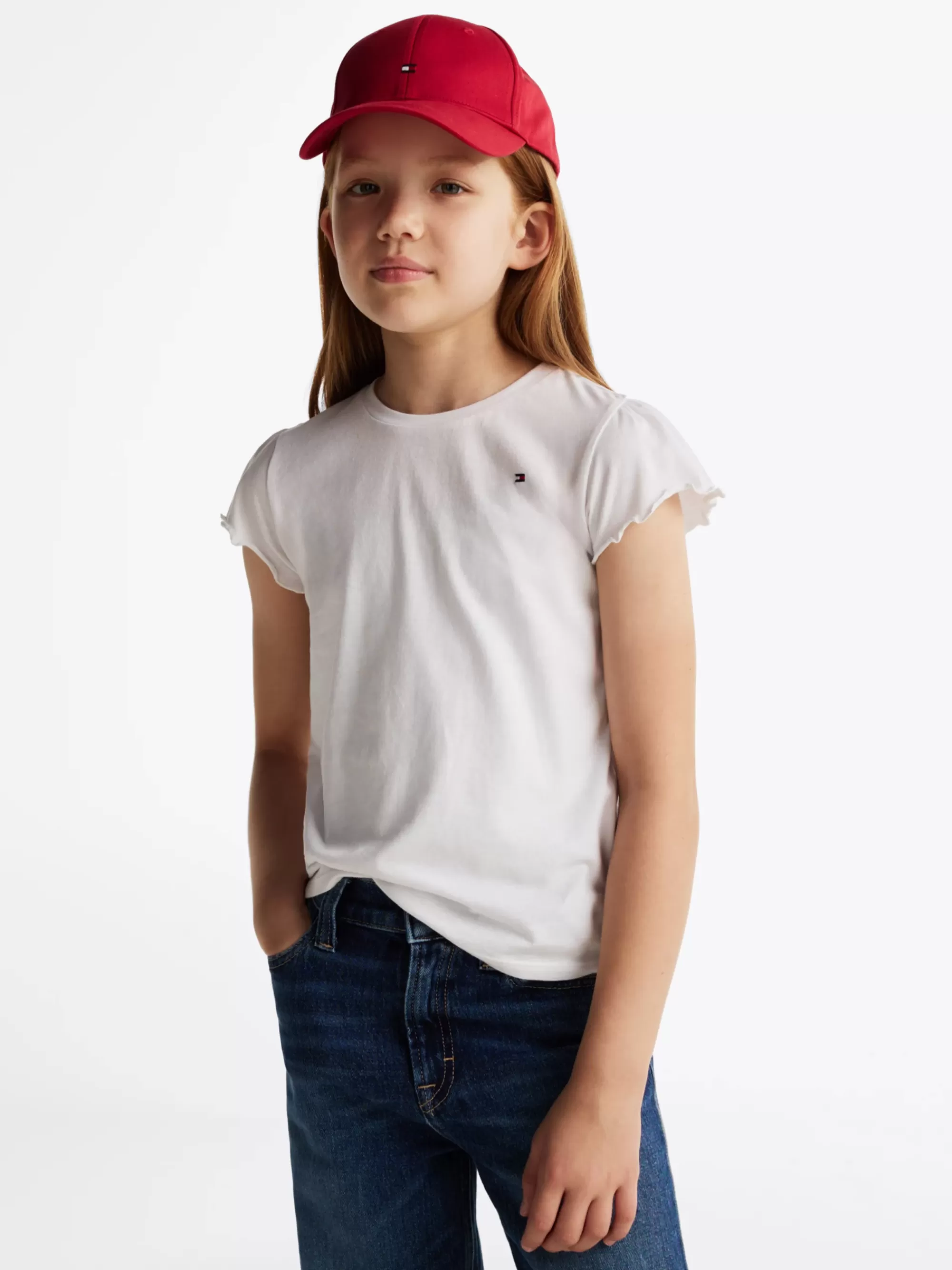 Tops & T-Shirts*Tommy Hilfiger Essential Slim T-shirt Met Geschulpte Boorden WHITE