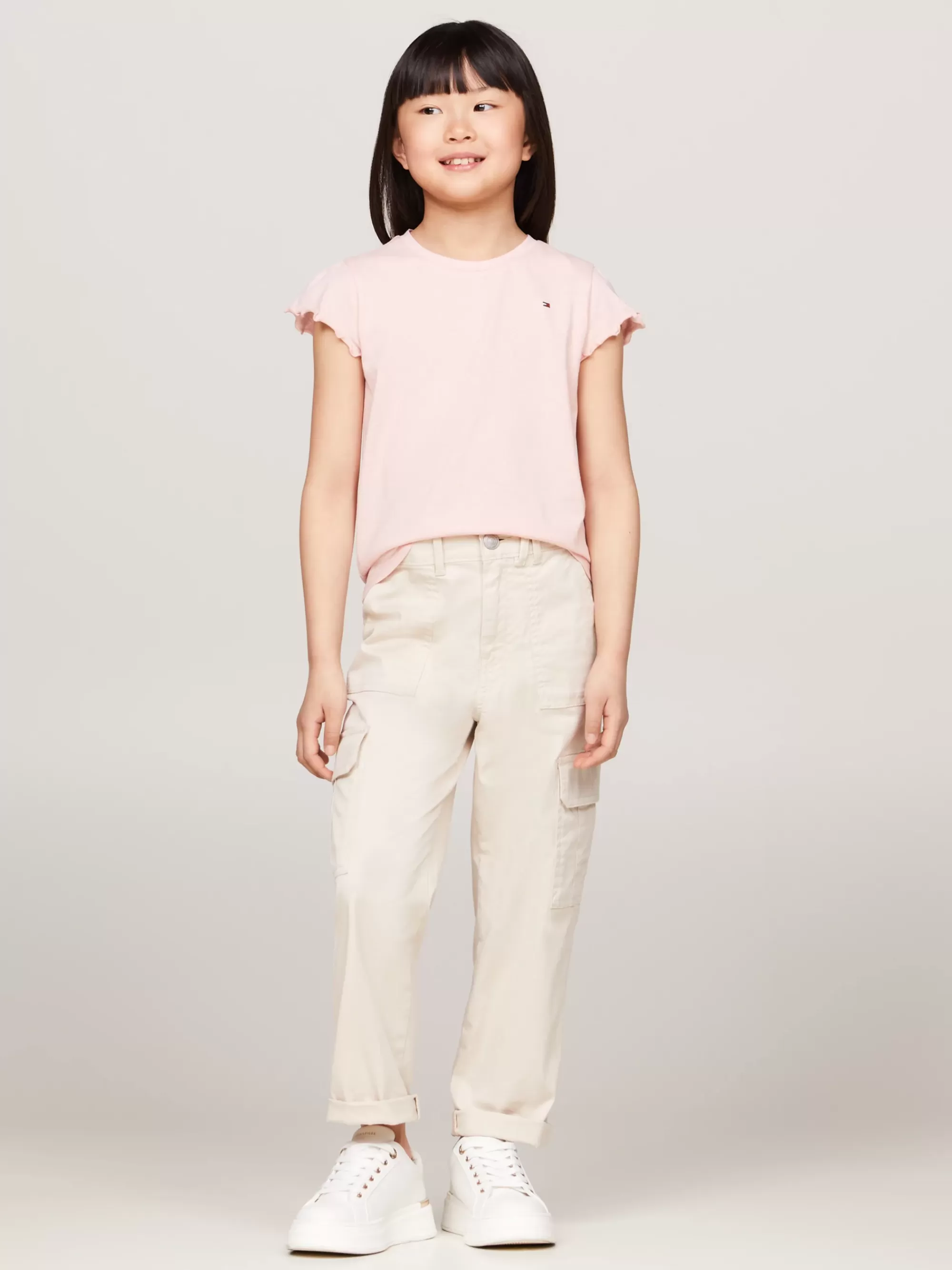 Tops & T-Shirts*Tommy Hilfiger Essential Slim T-shirt Met Geschulpte Boorden SOFT ROSE