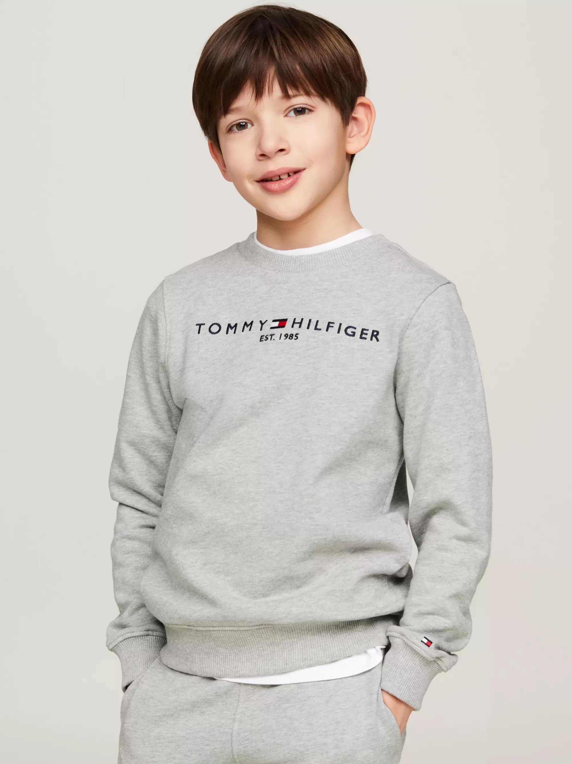 Sweatshirts & Hoodies | Sweatshirts & Hoodies*Tommy Hilfiger Essential Sweatshirt Met Logo LIGHT GREY HEATHER