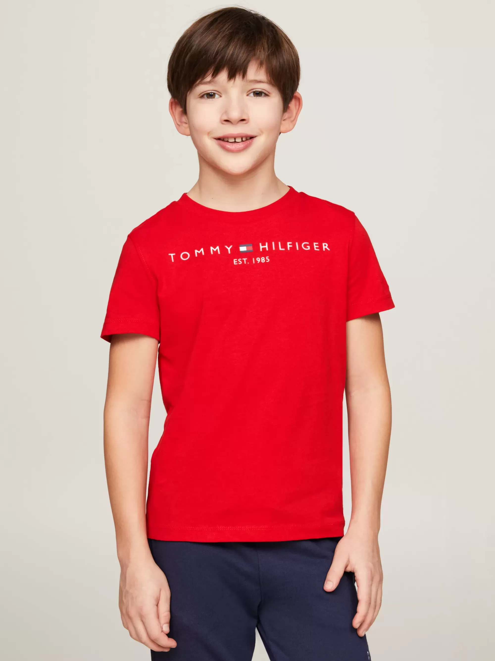 Tops & T-Shirts | T-Shirts & Polo's*Tommy Hilfiger Essential T-shirt Van Biologisch Katoen DEEP CRIMSON