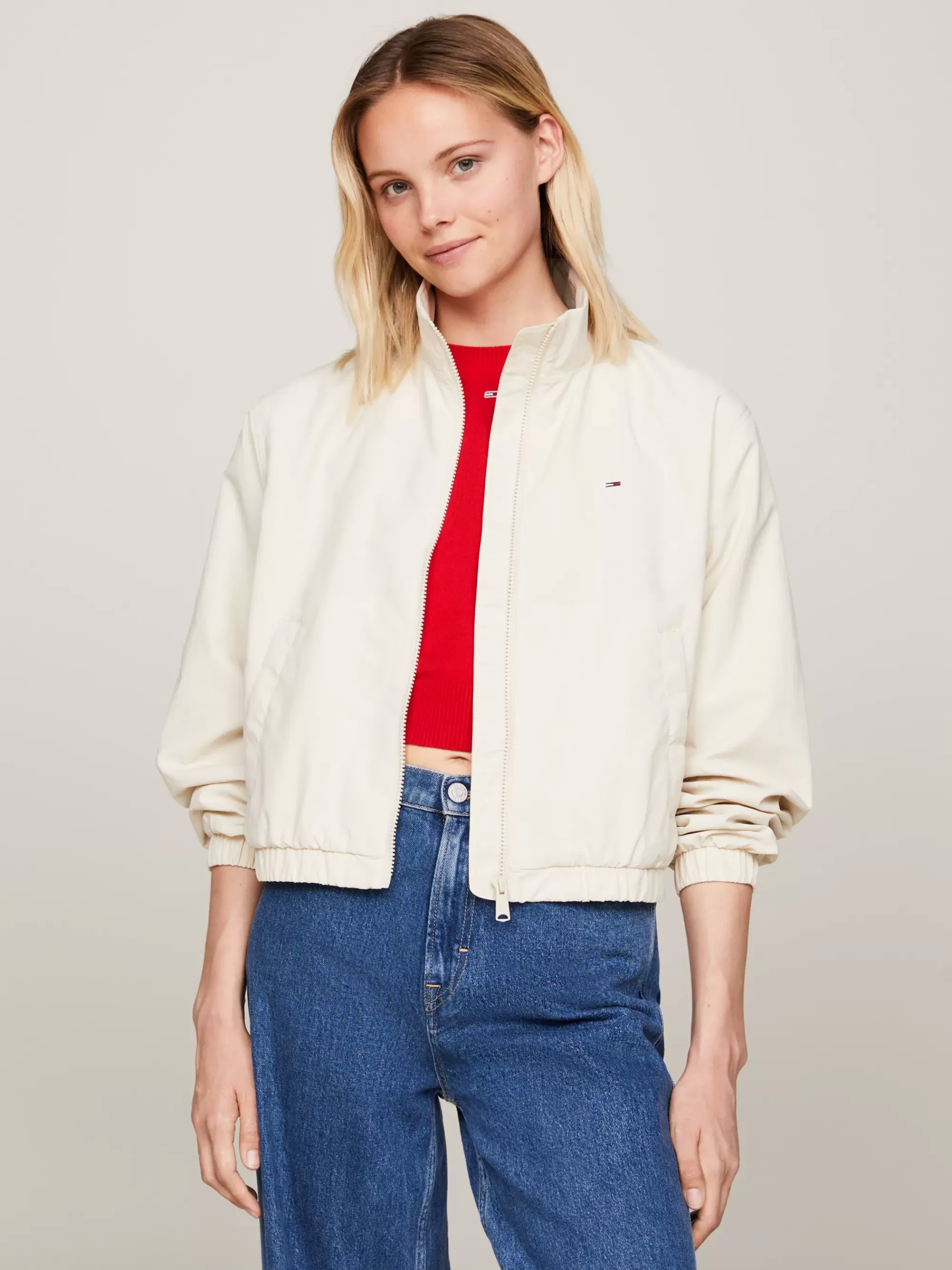 Jassen & Jacks*Tommy Hilfiger Essential Windbreaker Met Ritssluiting NEWSPRINT