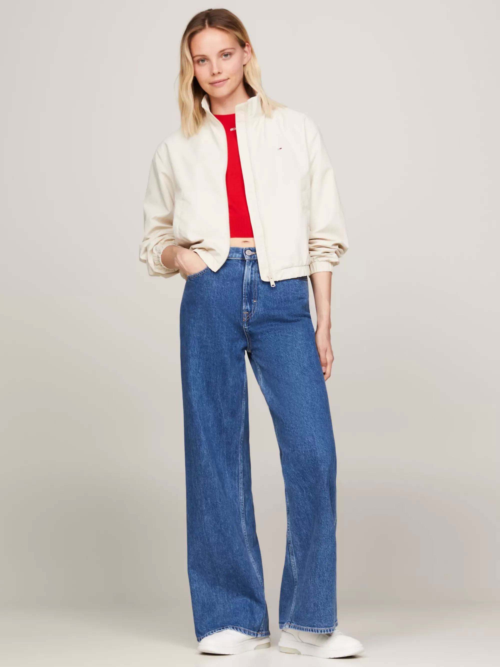 Jassen & Jacks*Tommy Hilfiger Essential Windbreaker Met Ritssluiting NEWSPRINT