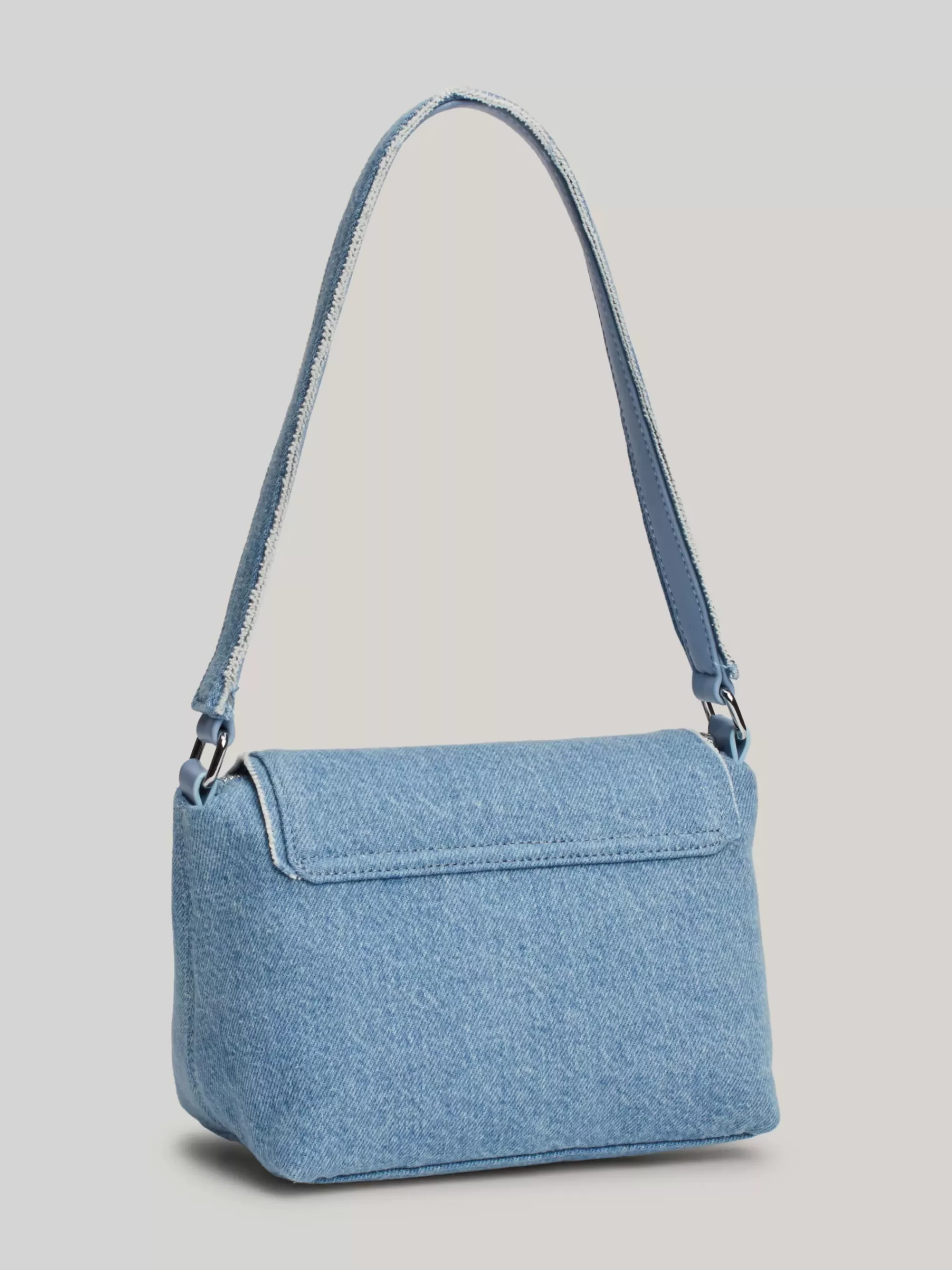 Schoudertassen*Tommy Hilfiger Exclusive Denim Schoudertas Met Origin-logo LIGHT BLUE DENIM