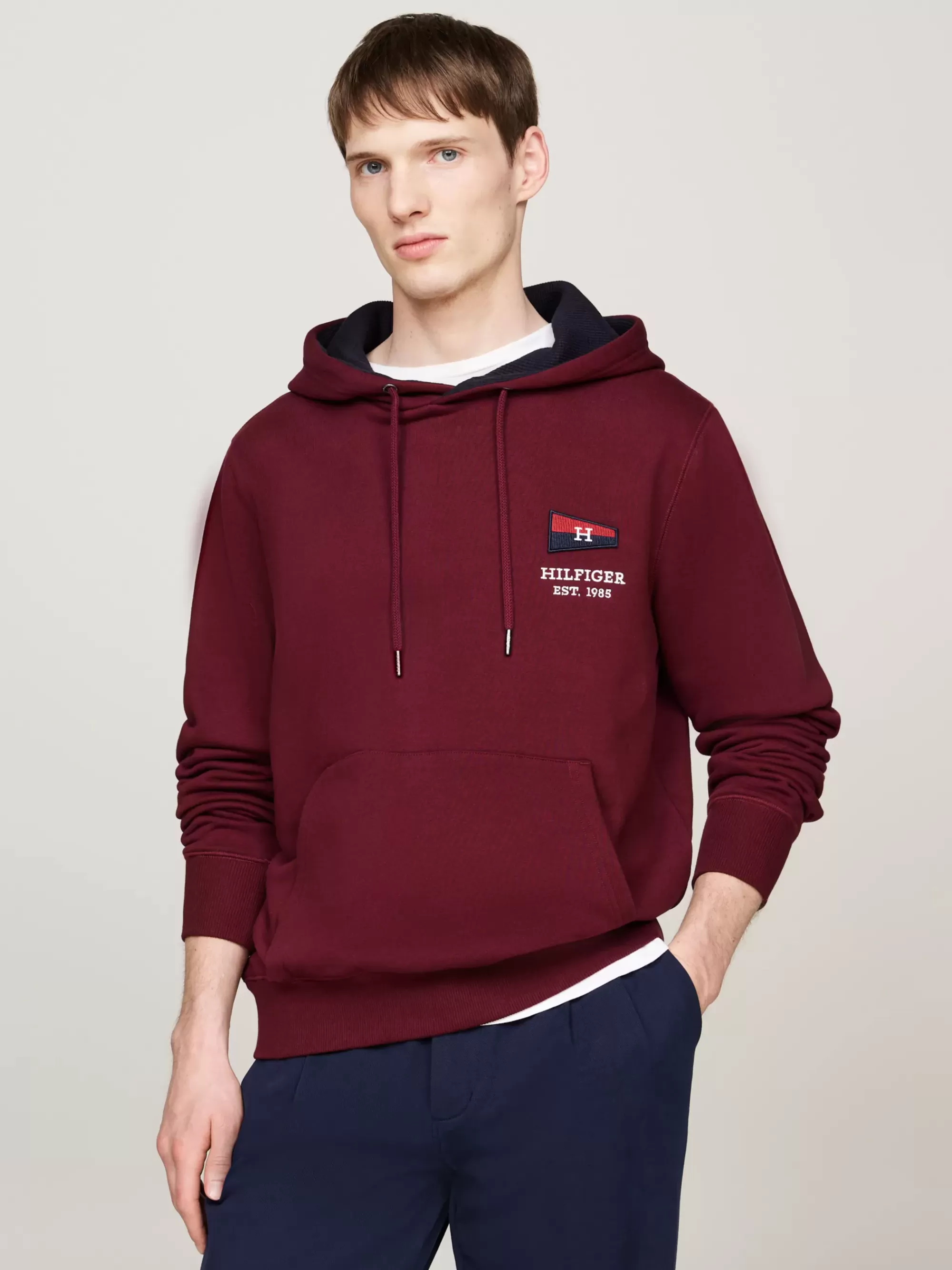 Sweatshirts & Hoodies*Tommy Hilfiger Exclusive Hilfiger Flag Hoodie DEEP ROUGE