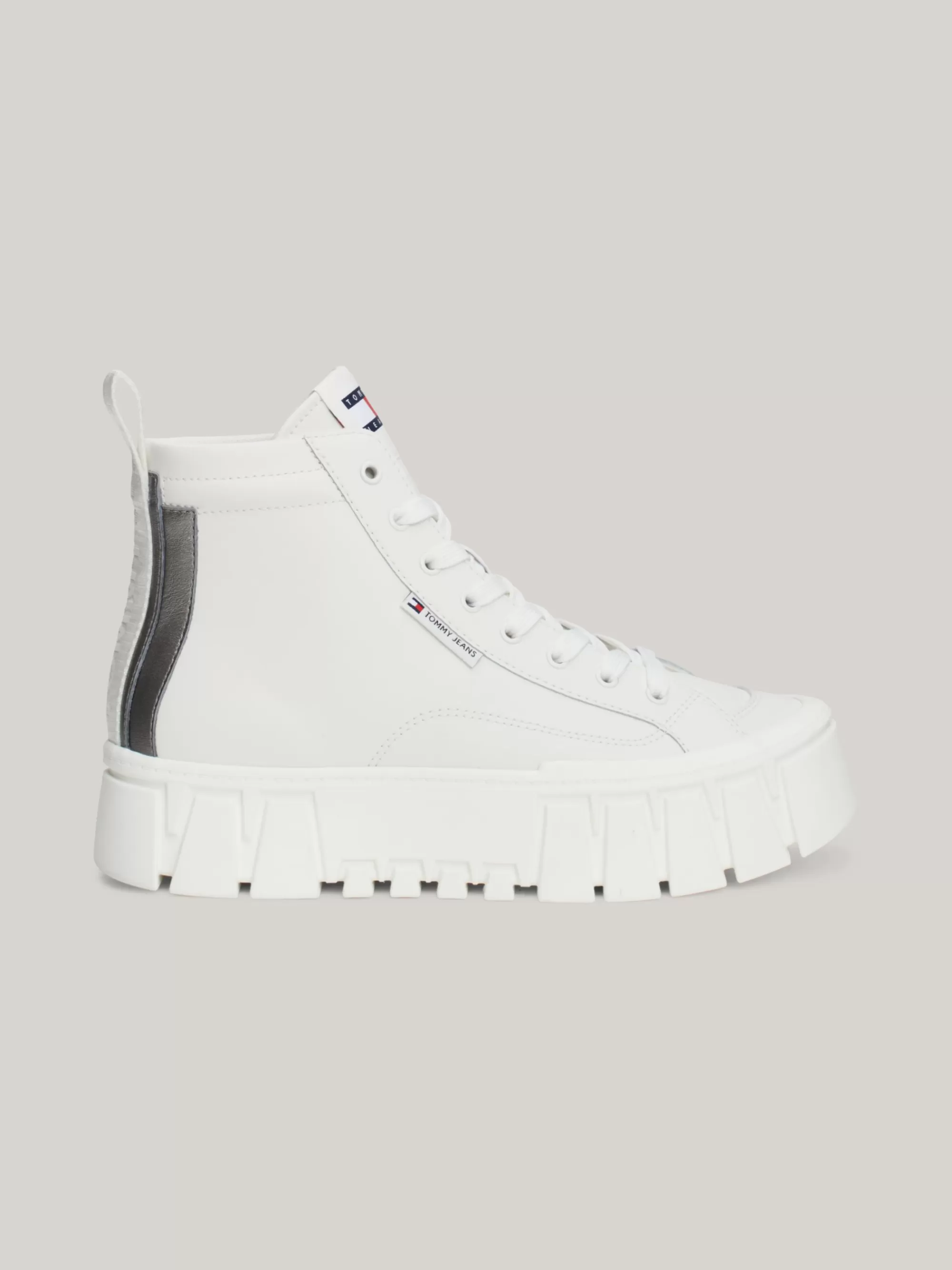 Sneakers*Tommy Hilfiger Exclusive Hoge Platformsneaker Van Leer ECRU