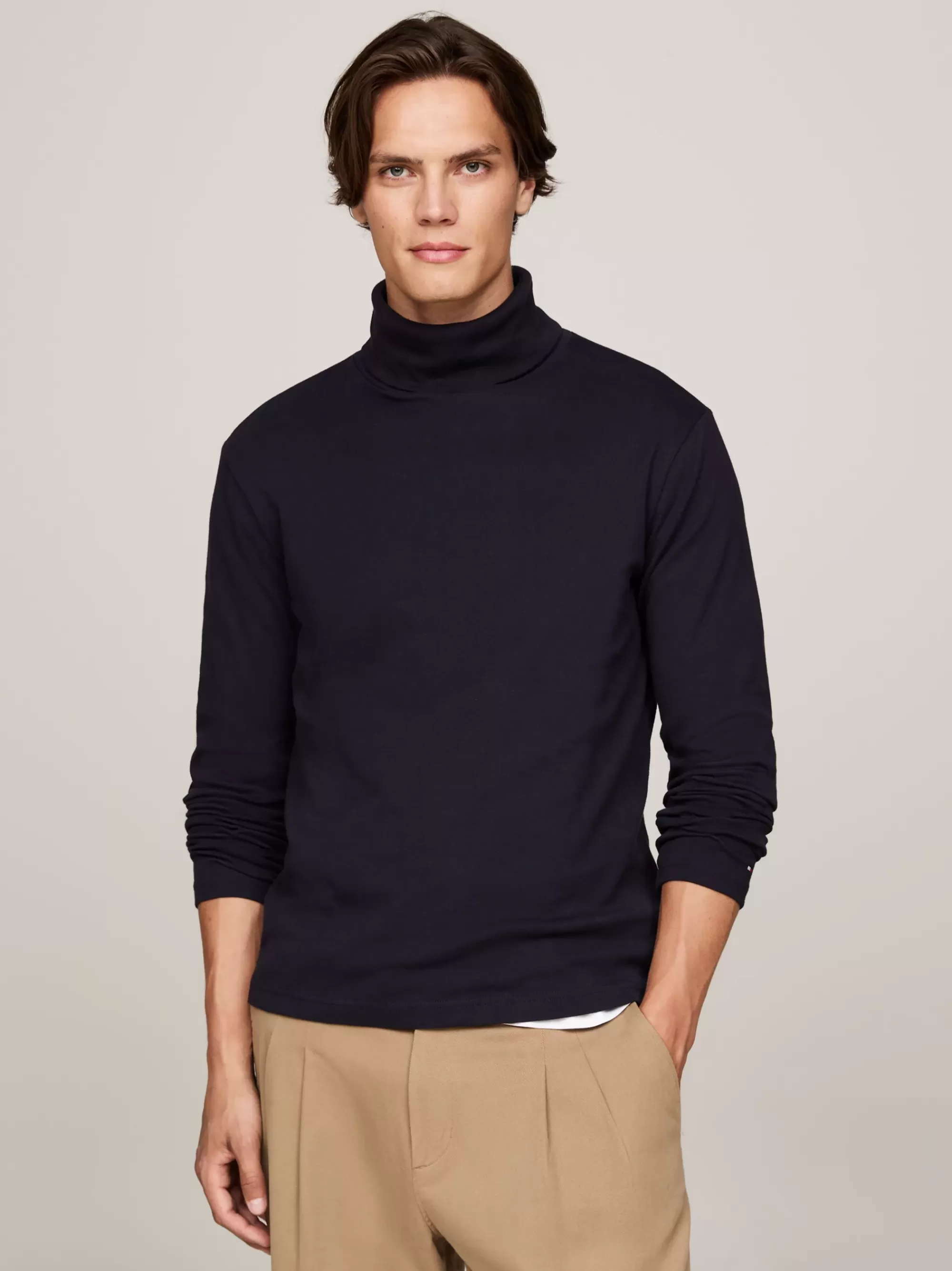 T-Shirts*Tommy Hilfiger Extra Slim Fit Longsleeve T-shirt Met Col DESERT SKY