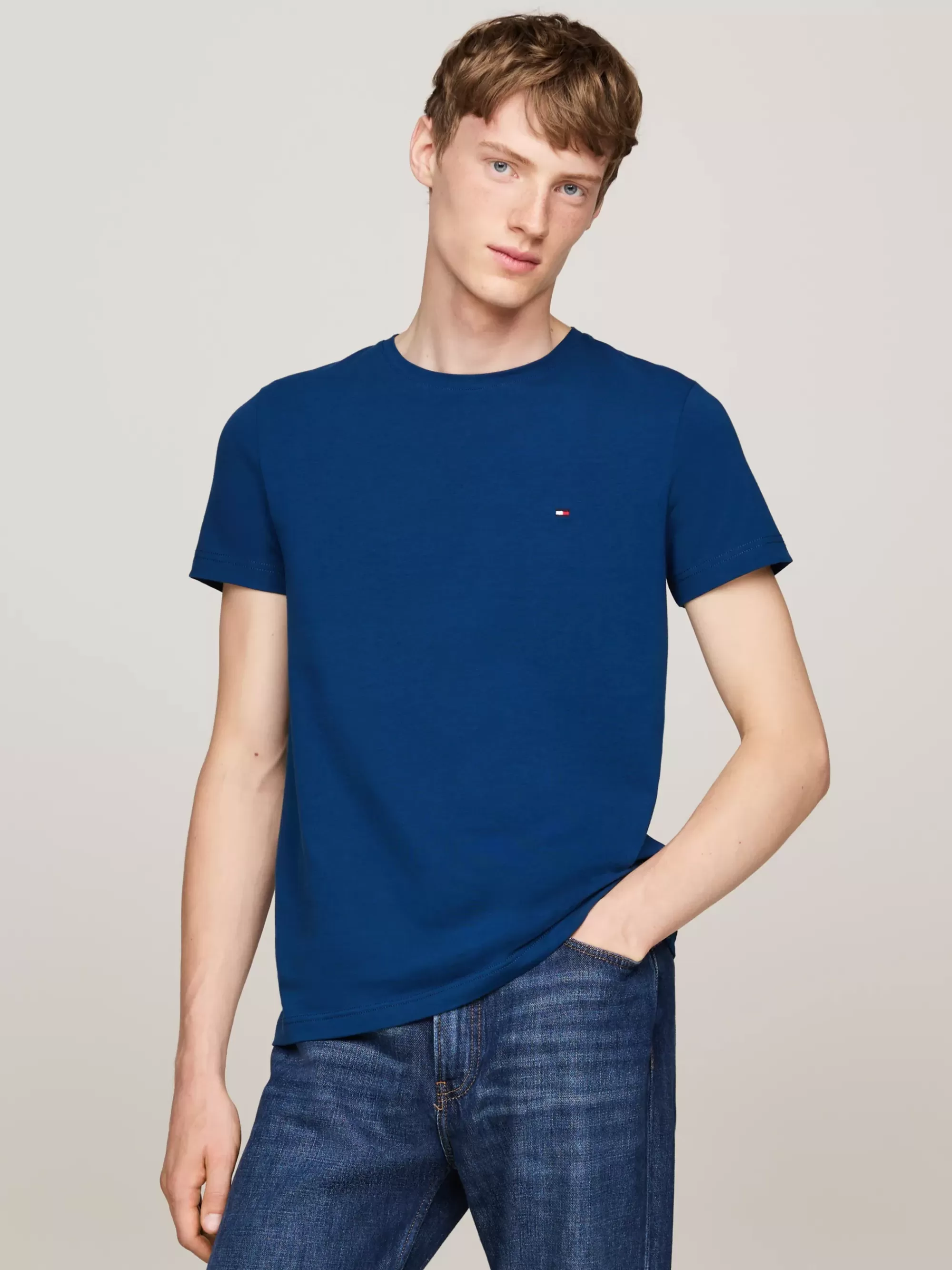 T-Shirts*Tommy Hilfiger Extra Slim Fit T-shirt Met Stretch DEEP INDIGO