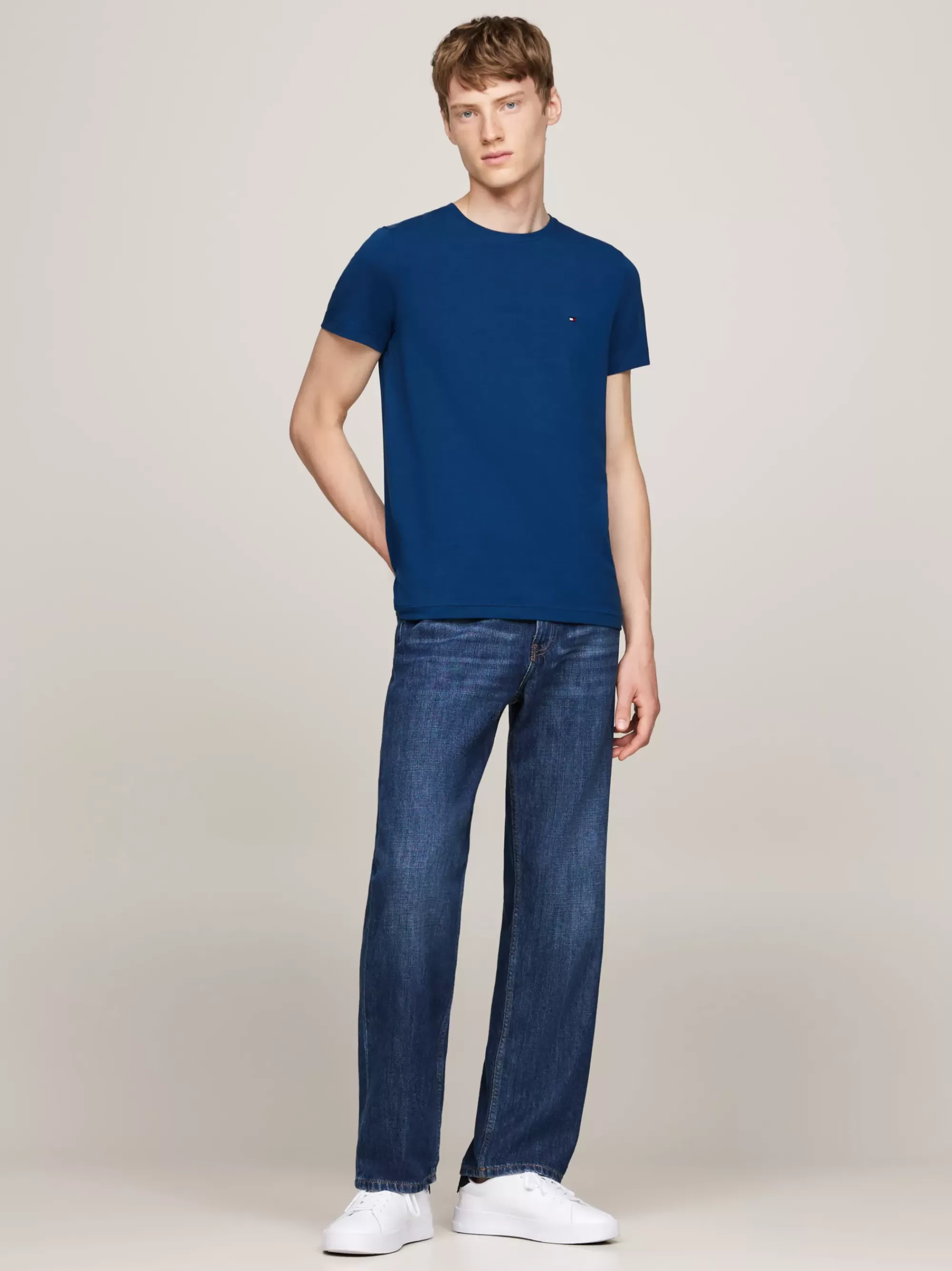 T-Shirts*Tommy Hilfiger Extra Slim Fit T-shirt Met Stretch DEEP INDIGO