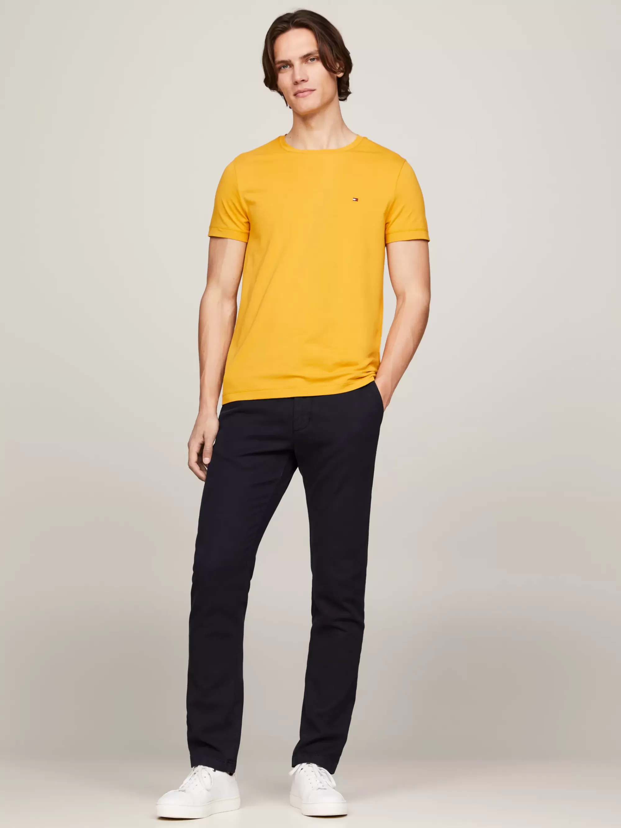 T-Shirts*Tommy Hilfiger Extra Slim Fit T-shirt Met Stretch CITY YELLOW