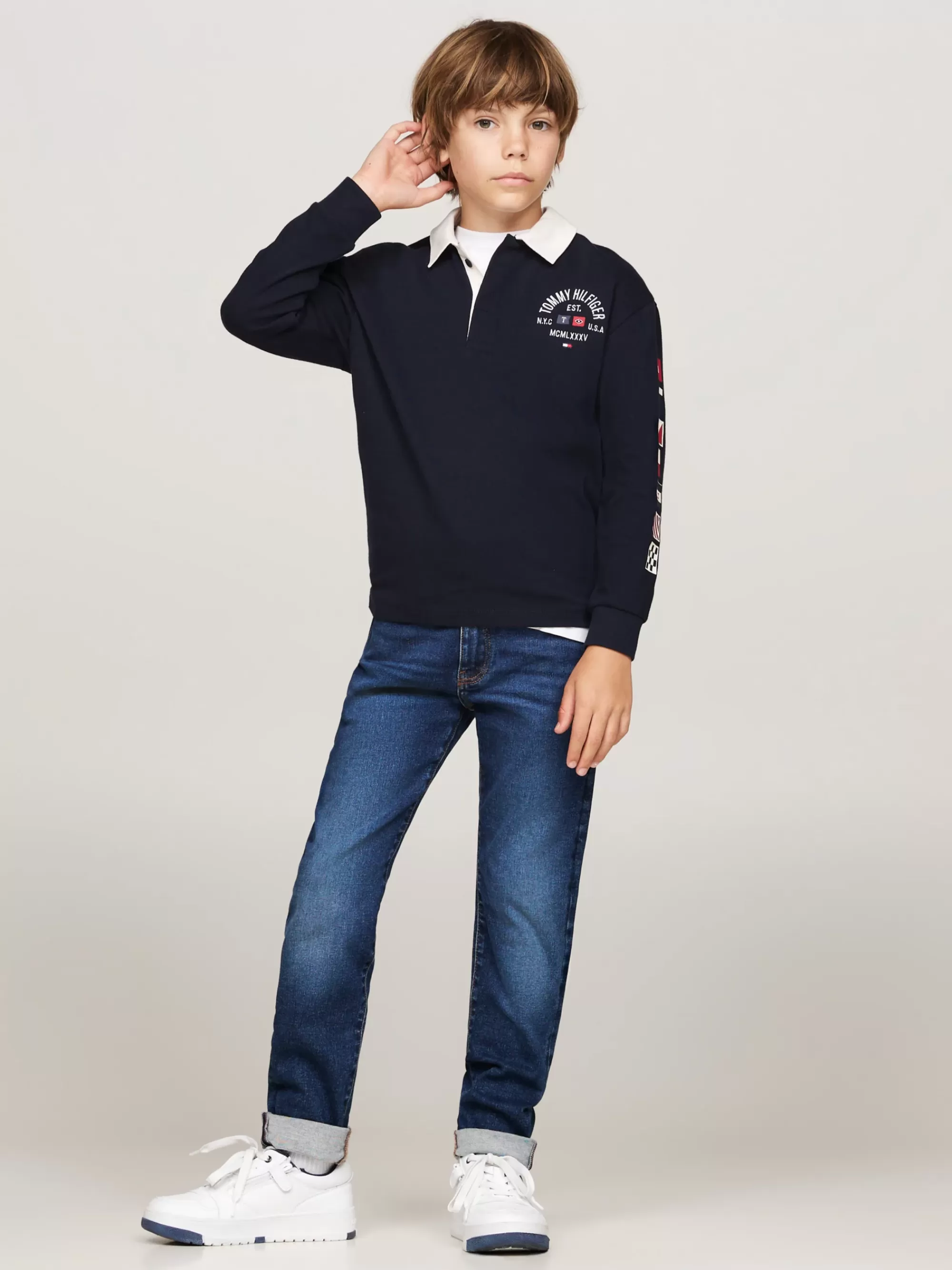 Jeans*Tommy Hilfiger Faded Straight Jeans Met Medium Wassing AUTHENTICSTRETCH