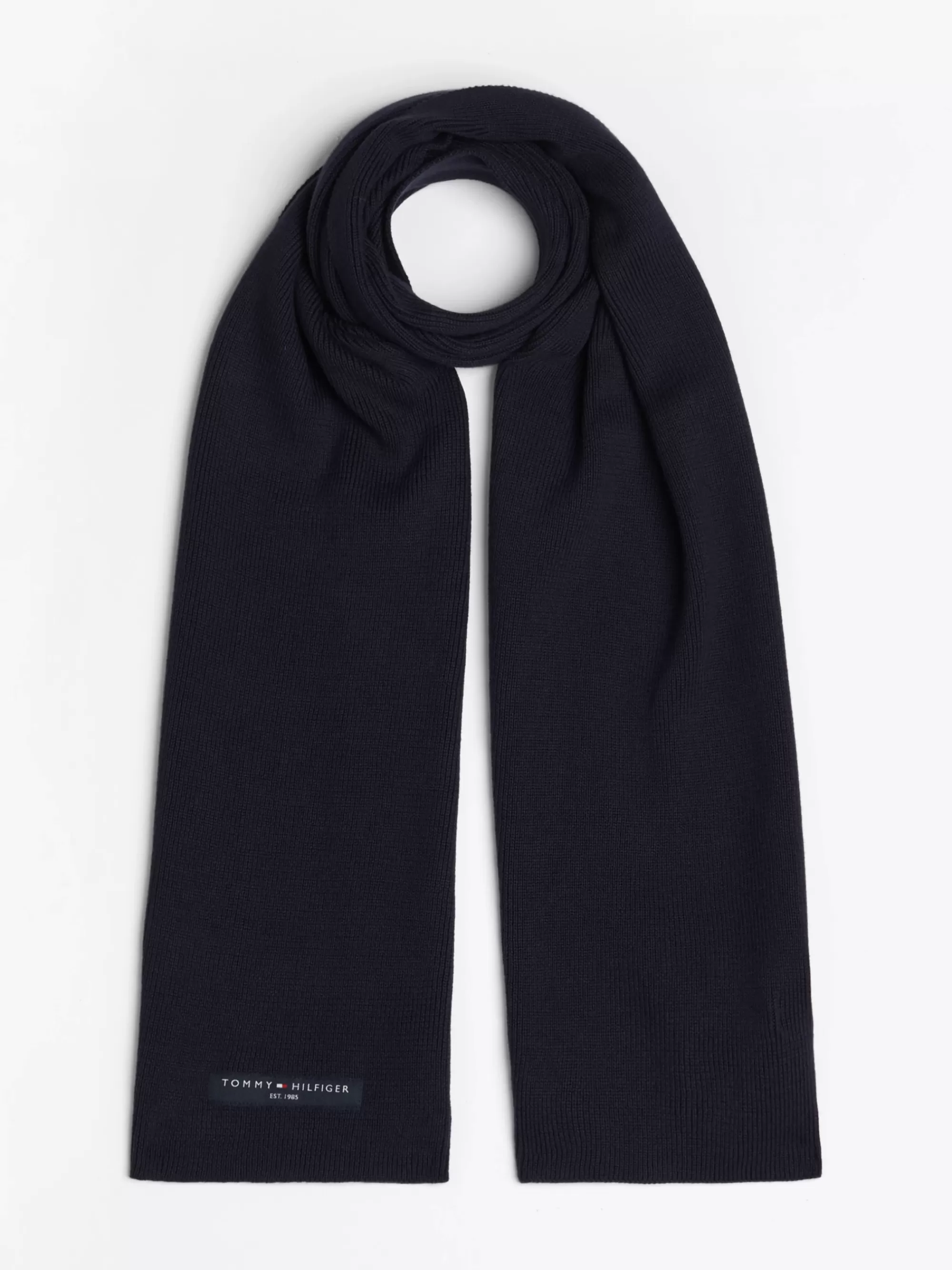 Mutsen, Handschoenen & Sjaals*Tommy Hilfiger Fijngebreide Sjaal Met Logo SPACE BLUE