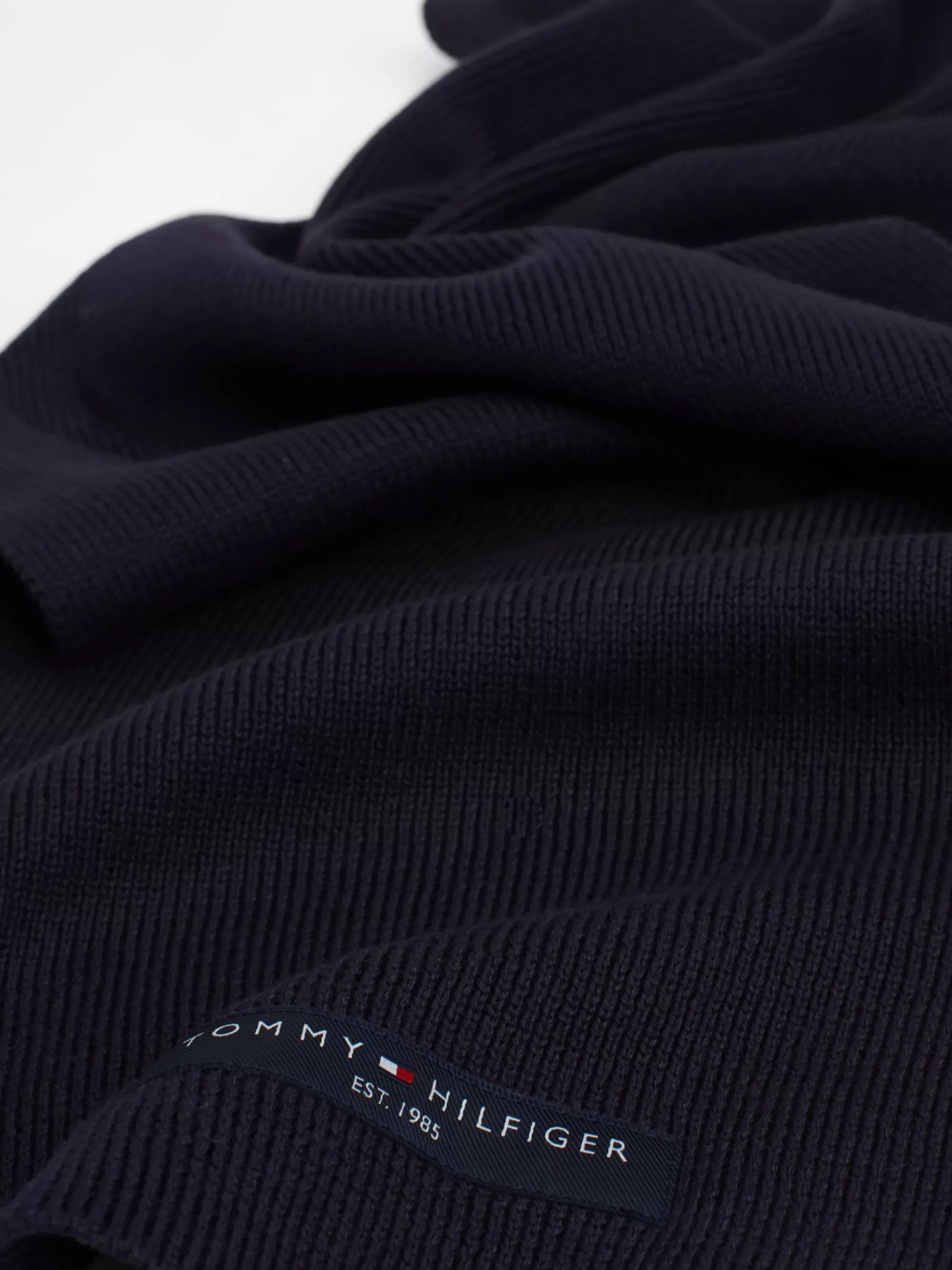 Mutsen, Handschoenen & Sjaals*Tommy Hilfiger Fijngebreide Sjaal Met Logo SPACE BLUE