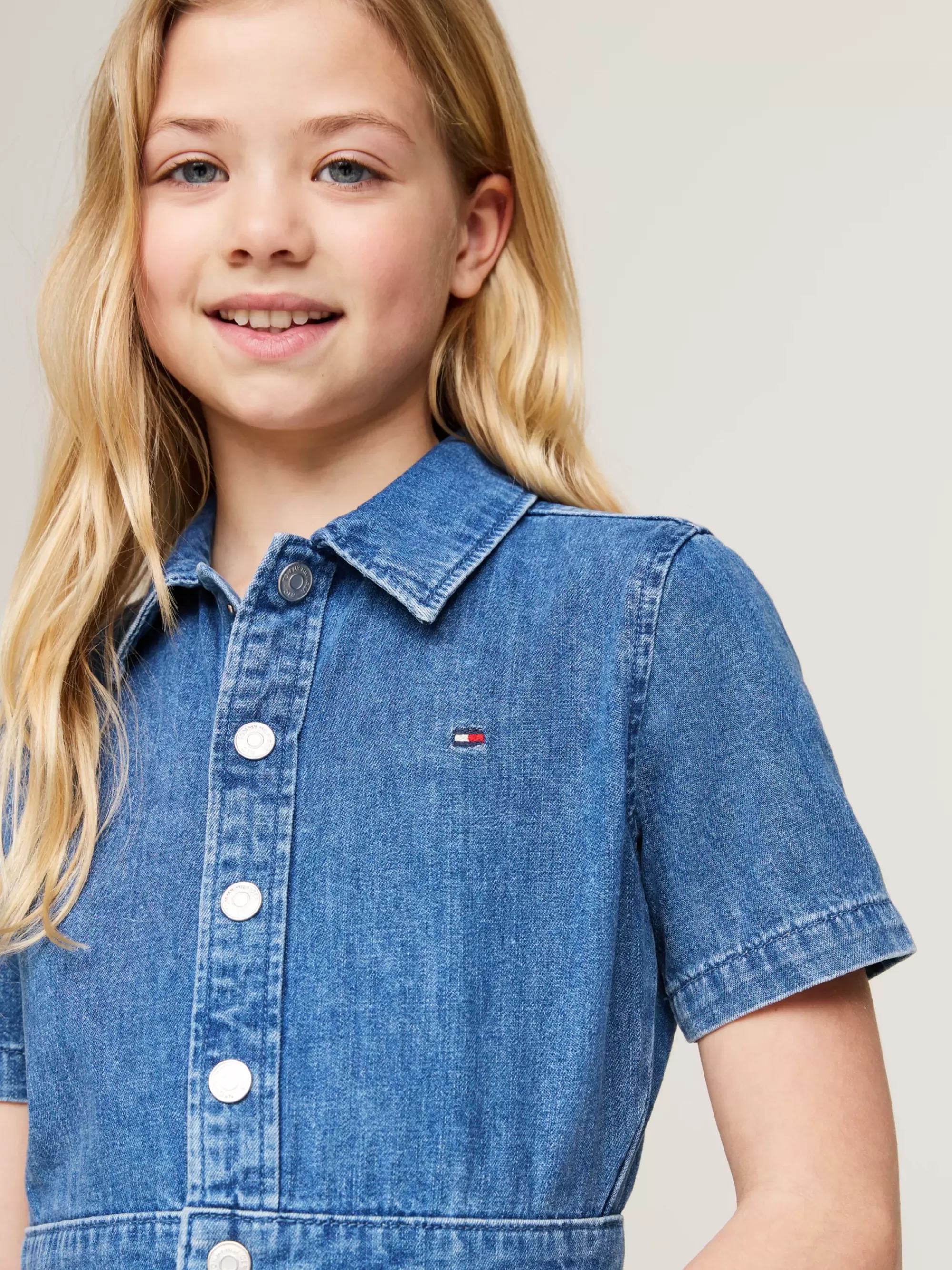 Jurken*Tommy Hilfiger Fit-and-flare Overhemdjurk Van Denim LTWEIGHTDENIM
