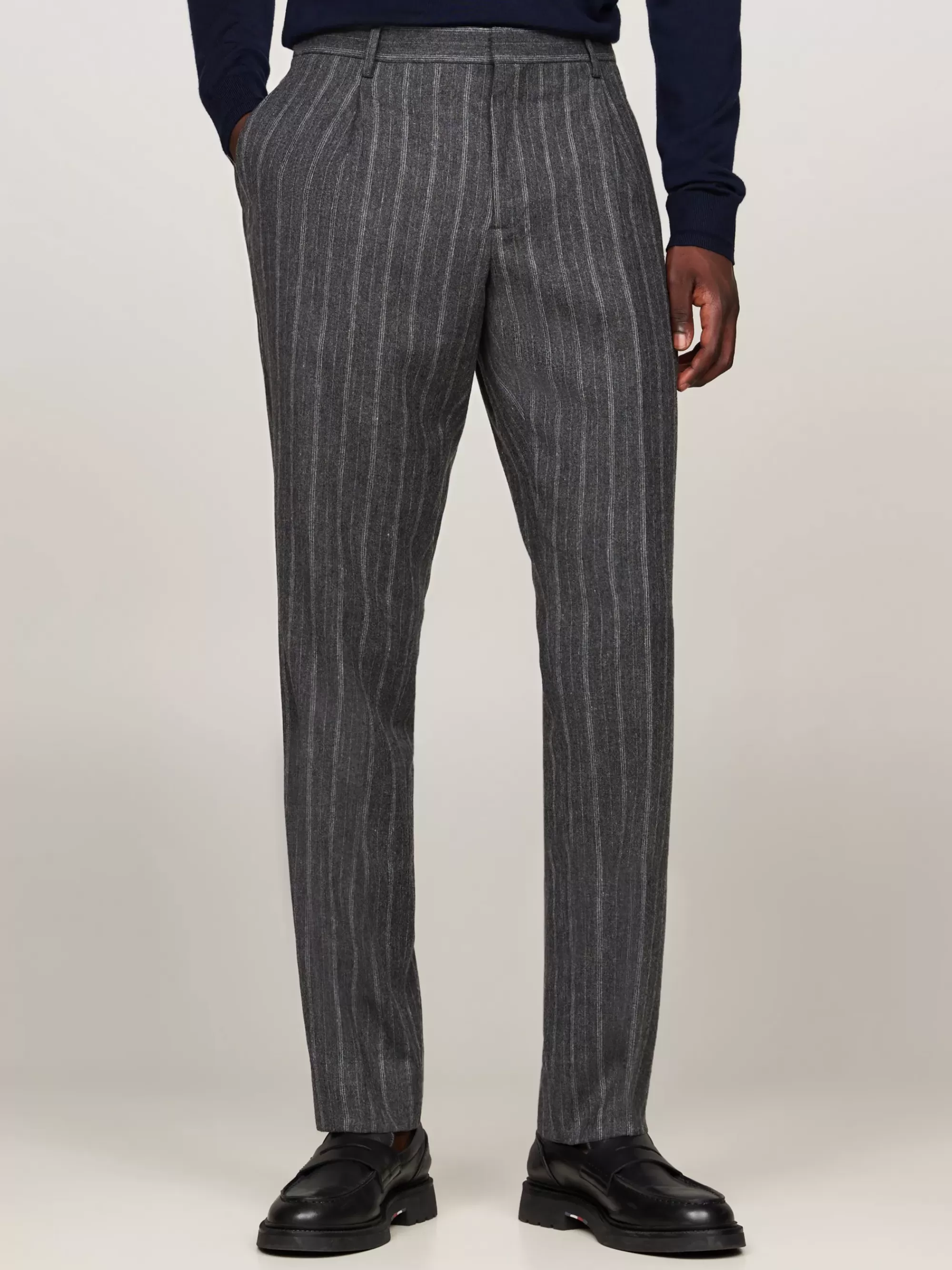 Pakken & Tailored | Broeken*Tommy Hilfiger Flanellen Pantalon Met Krijtstreep GREY