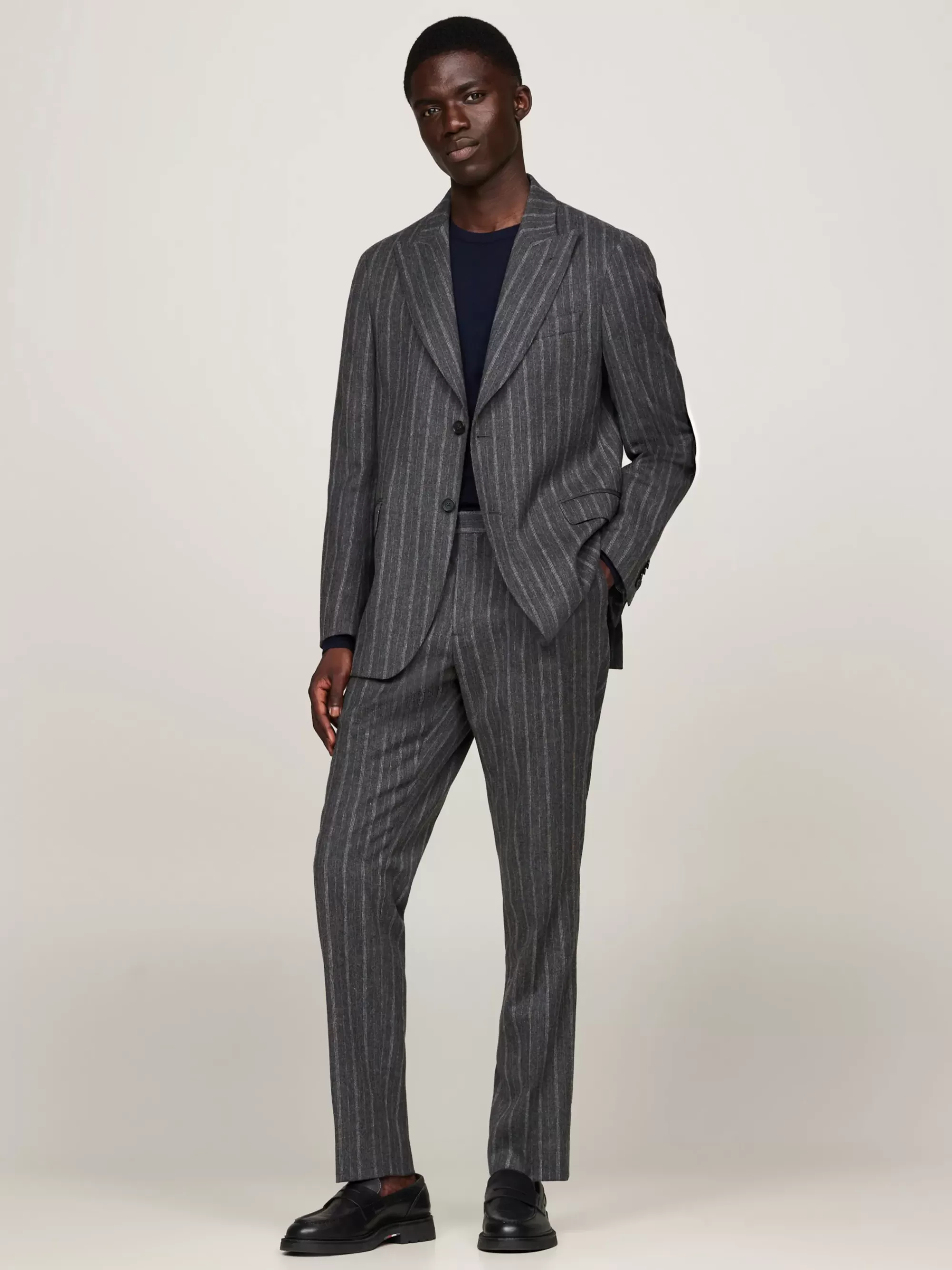 Pakken & Tailored | Broeken*Tommy Hilfiger Flanellen Pantalon Met Krijtstreep GREY