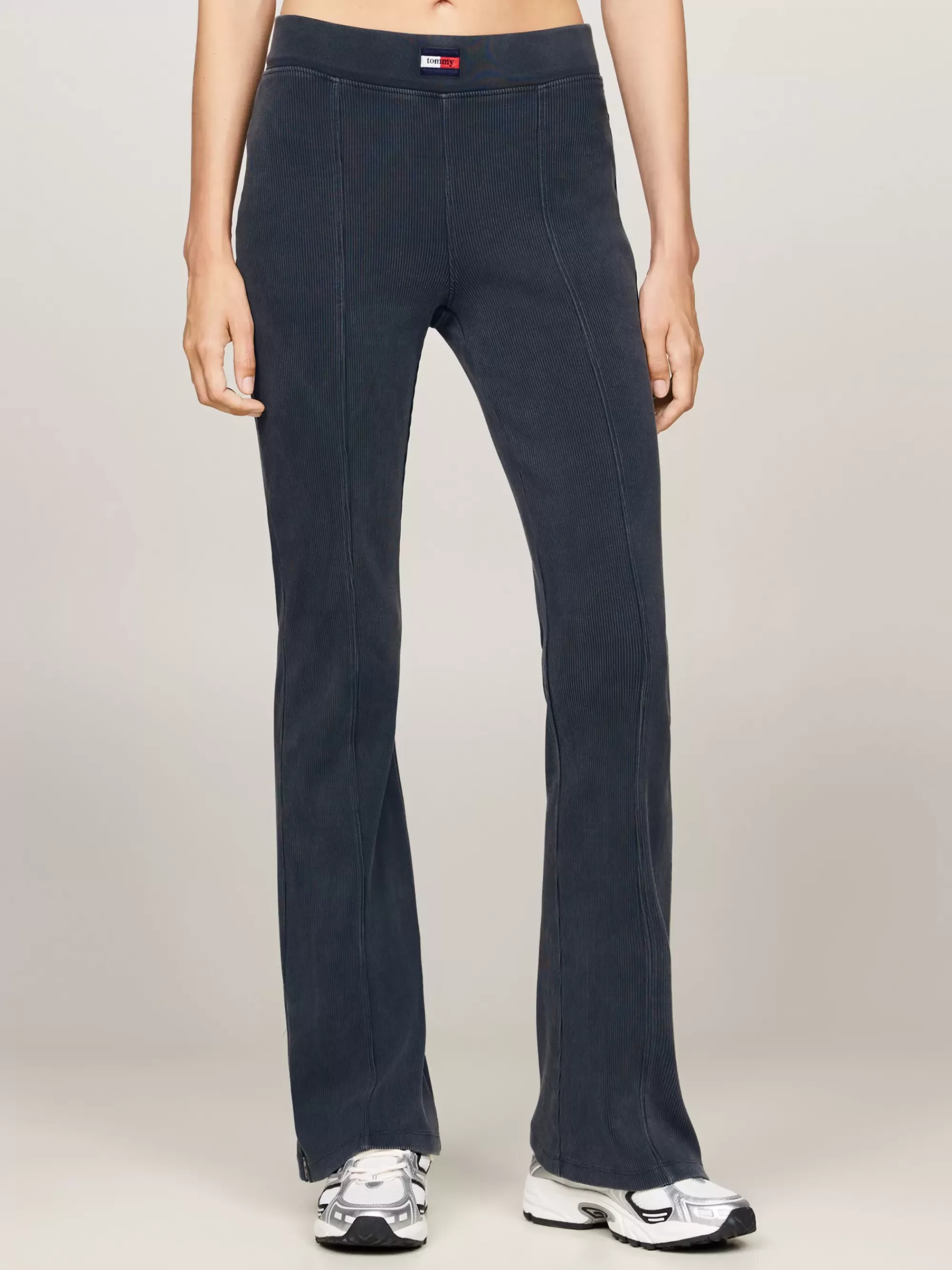 Broeken*Tommy Hilfiger Flared Fit Legging Met Enkelritsen WET SLATE