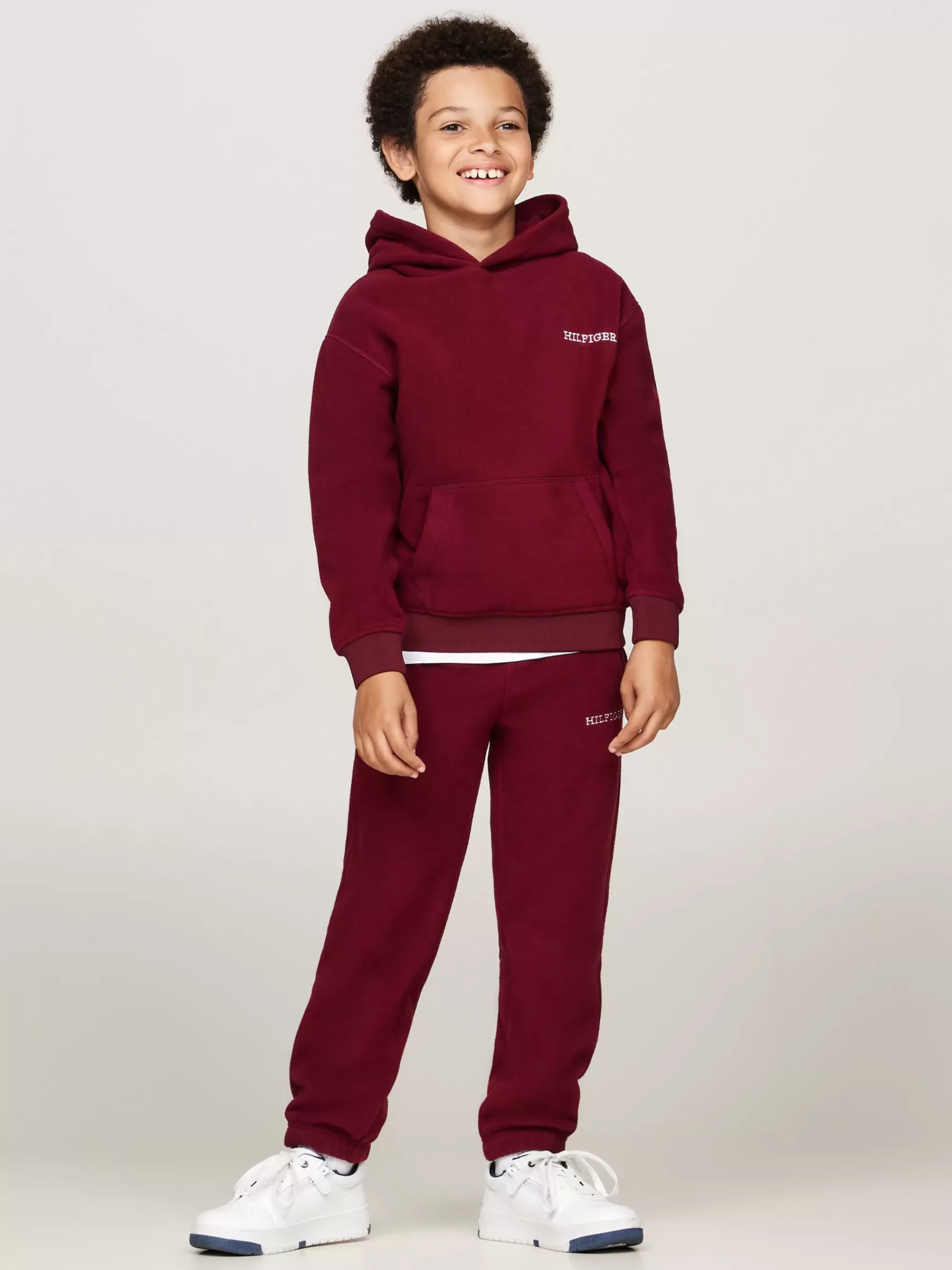 Sweatshirts & Hoodies | Sweatshirts & Hoodies*Tommy Hilfiger Fleece Hoodie Met Hilfiger Monotype-logo DEEP ROUGE
