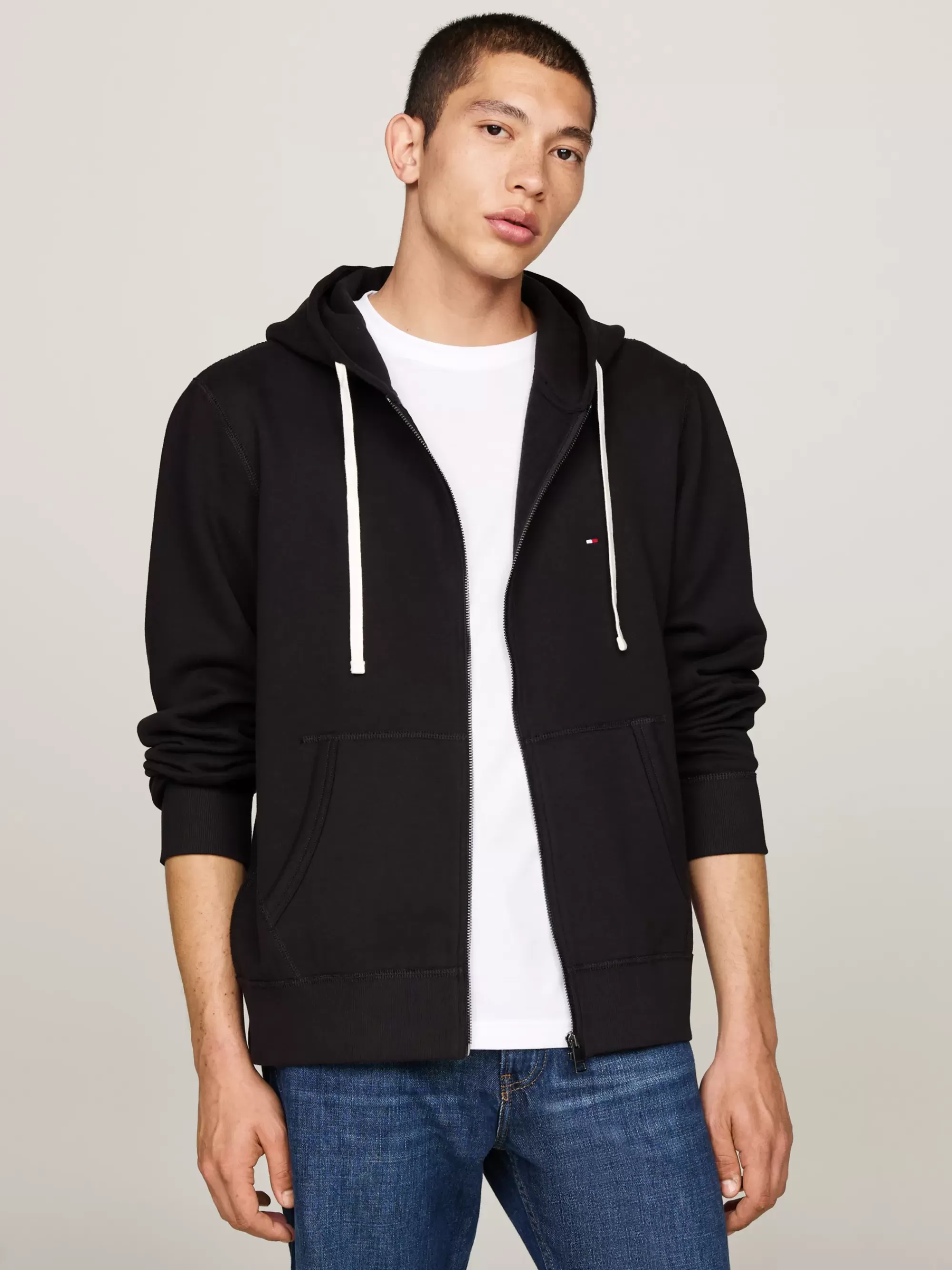 Sweatshirts & Hoodies*Tommy Hilfiger Fleece Hoodie Met Rits BLACK