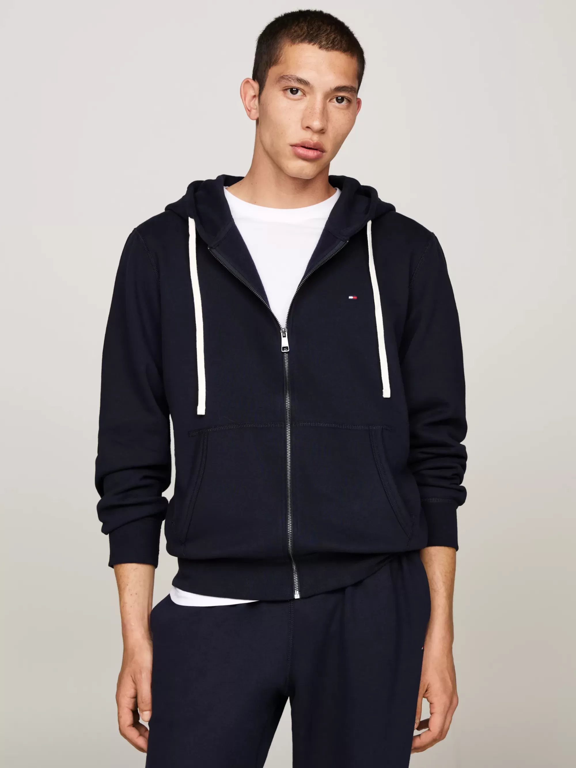 Sweatshirts & Hoodies*Tommy Hilfiger Fleece Hoodie Met Rits DESERT SKY