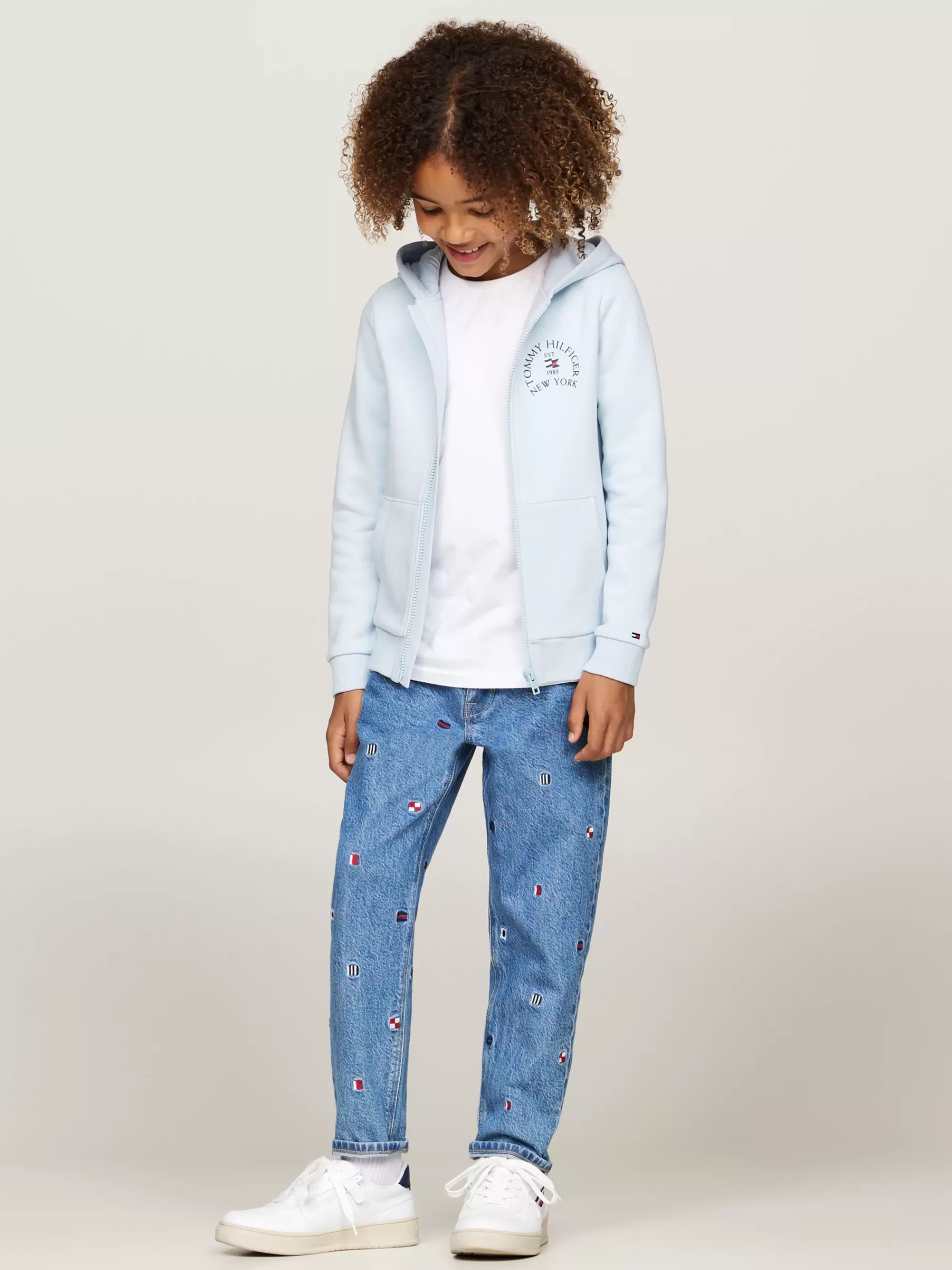 Sweatshirts & Hoodies*Tommy Hilfiger Fleece Hoodie Met Ritssluiting BREEZY BLUE