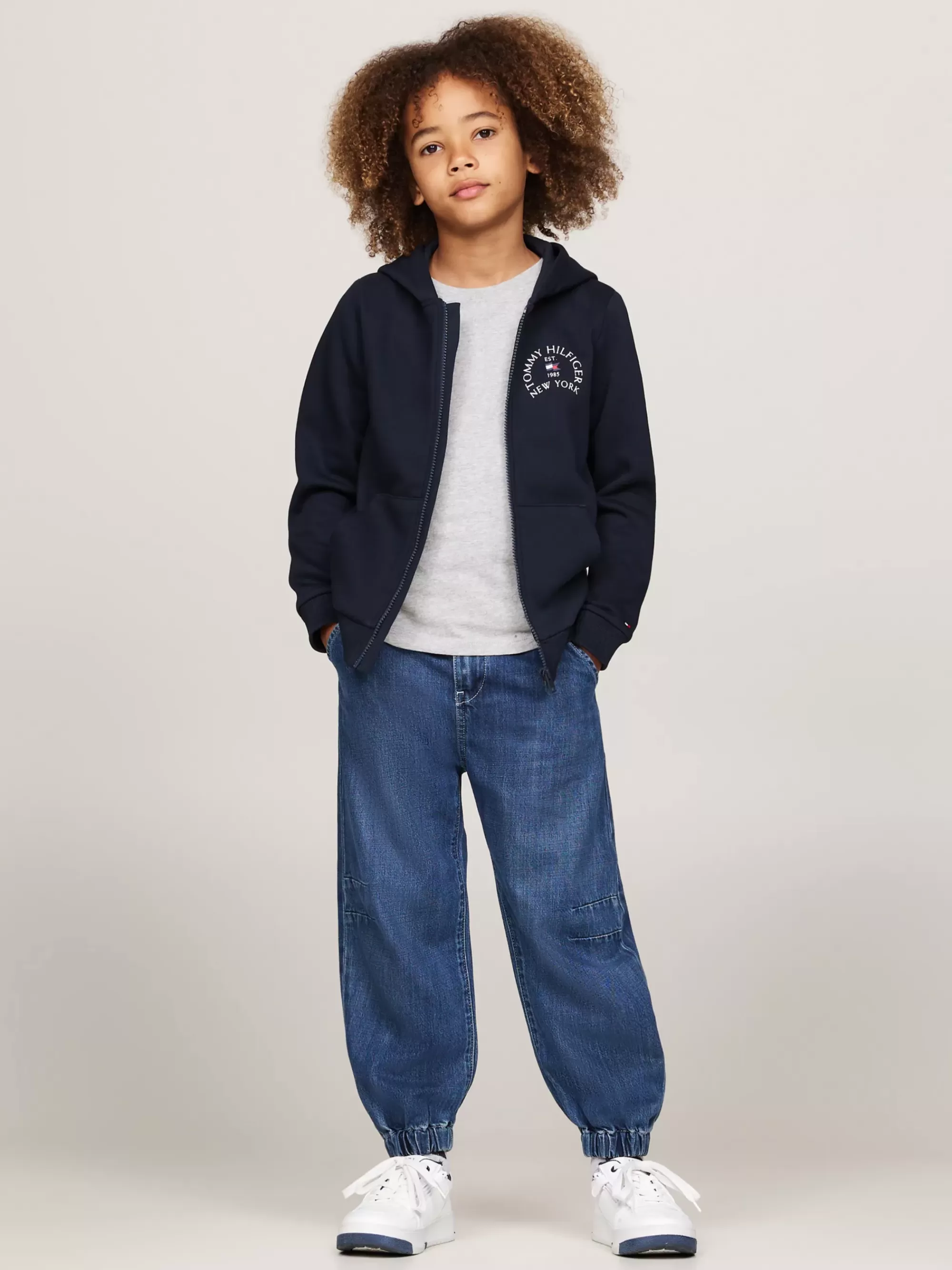 Sweatshirts & Hoodies*Tommy Hilfiger Fleece Hoodie Met Ritssluiting DESERT SKY