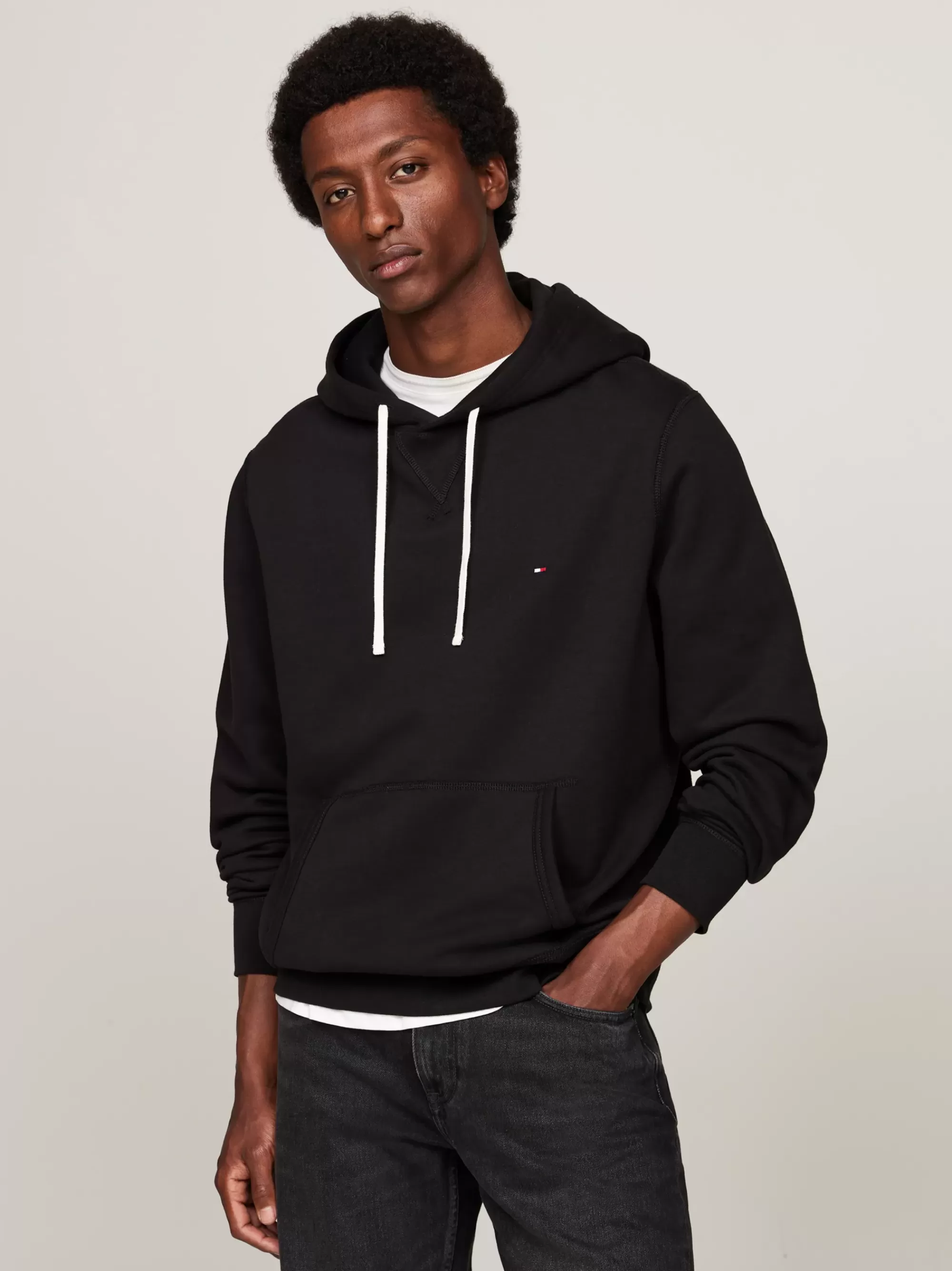 Sweatshirts & Hoodies*Tommy Hilfiger Fleece Hoodie Met Trekkoord BLACK