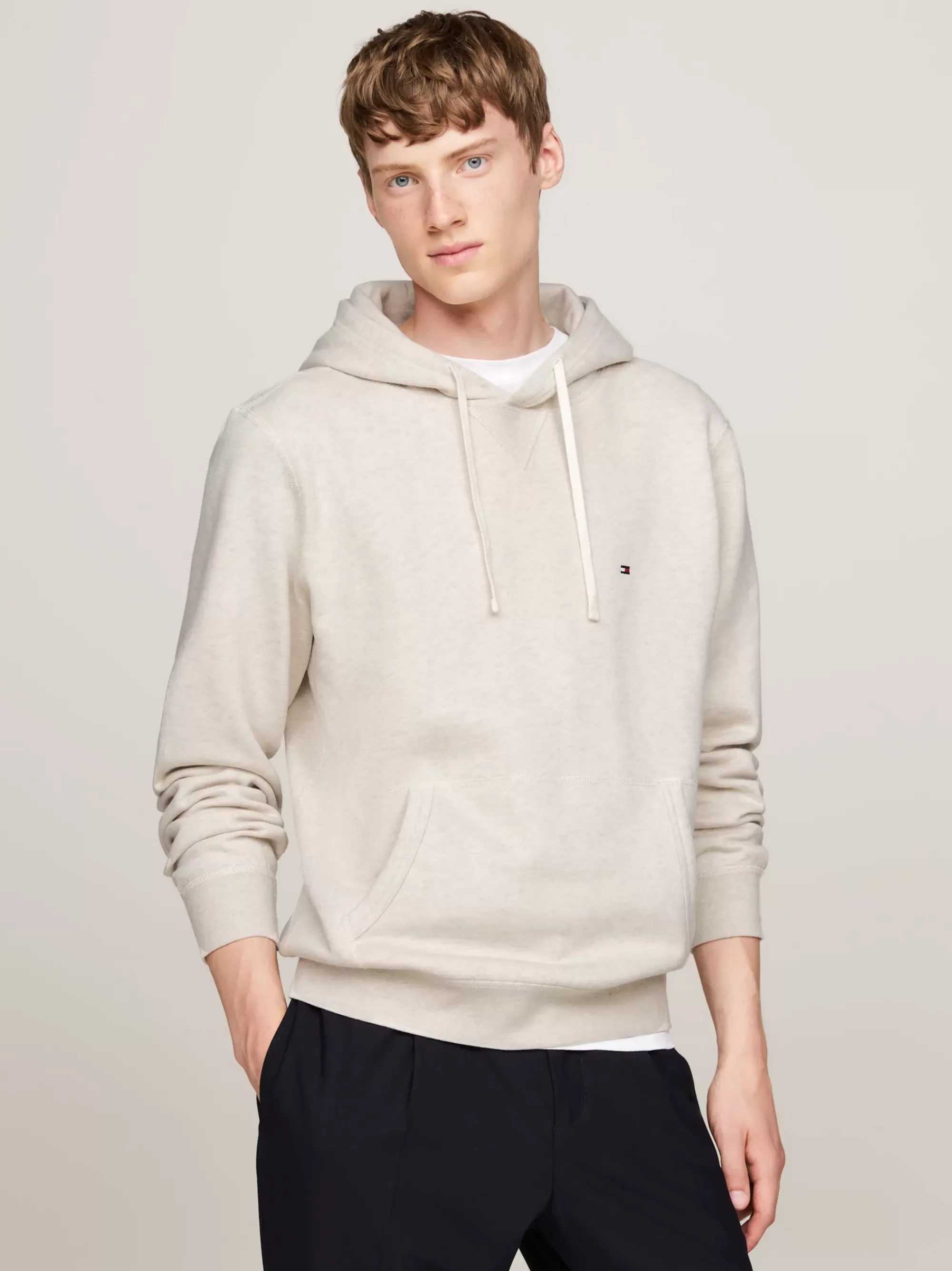 Sweatshirts & Hoodies*Tommy Hilfiger Fleece Hoodie Met Trekkoord HEATHERED OATMILK