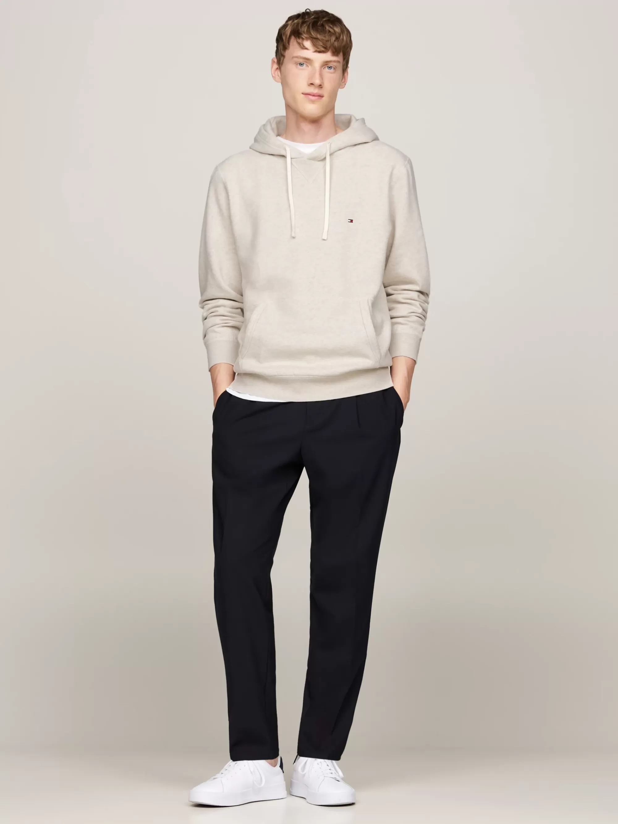 Sweatshirts & Hoodies*Tommy Hilfiger Fleece Hoodie Met Trekkoord HEATHERED OATMILK