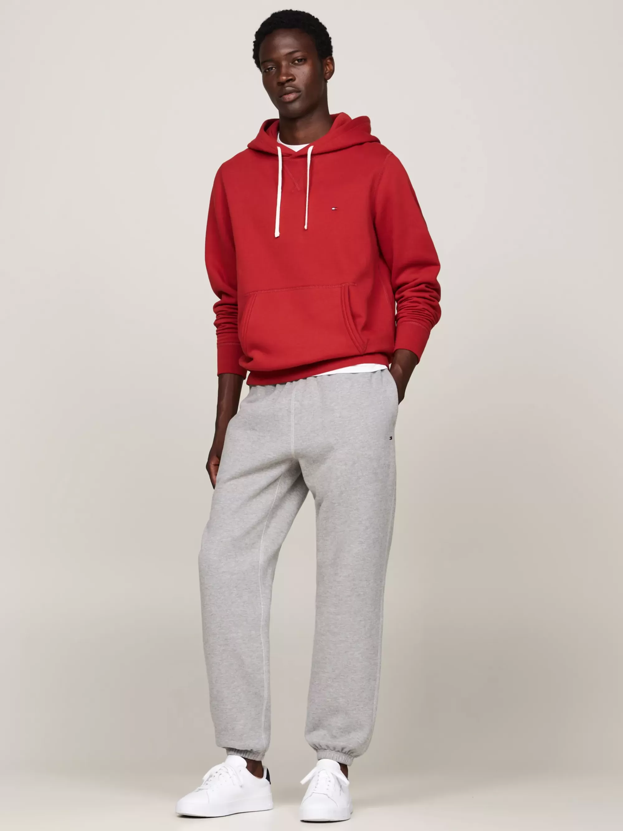 Broeken*Tommy Hilfiger Fleece Jogger Met Boorden MEDIUM GREY HEATHER