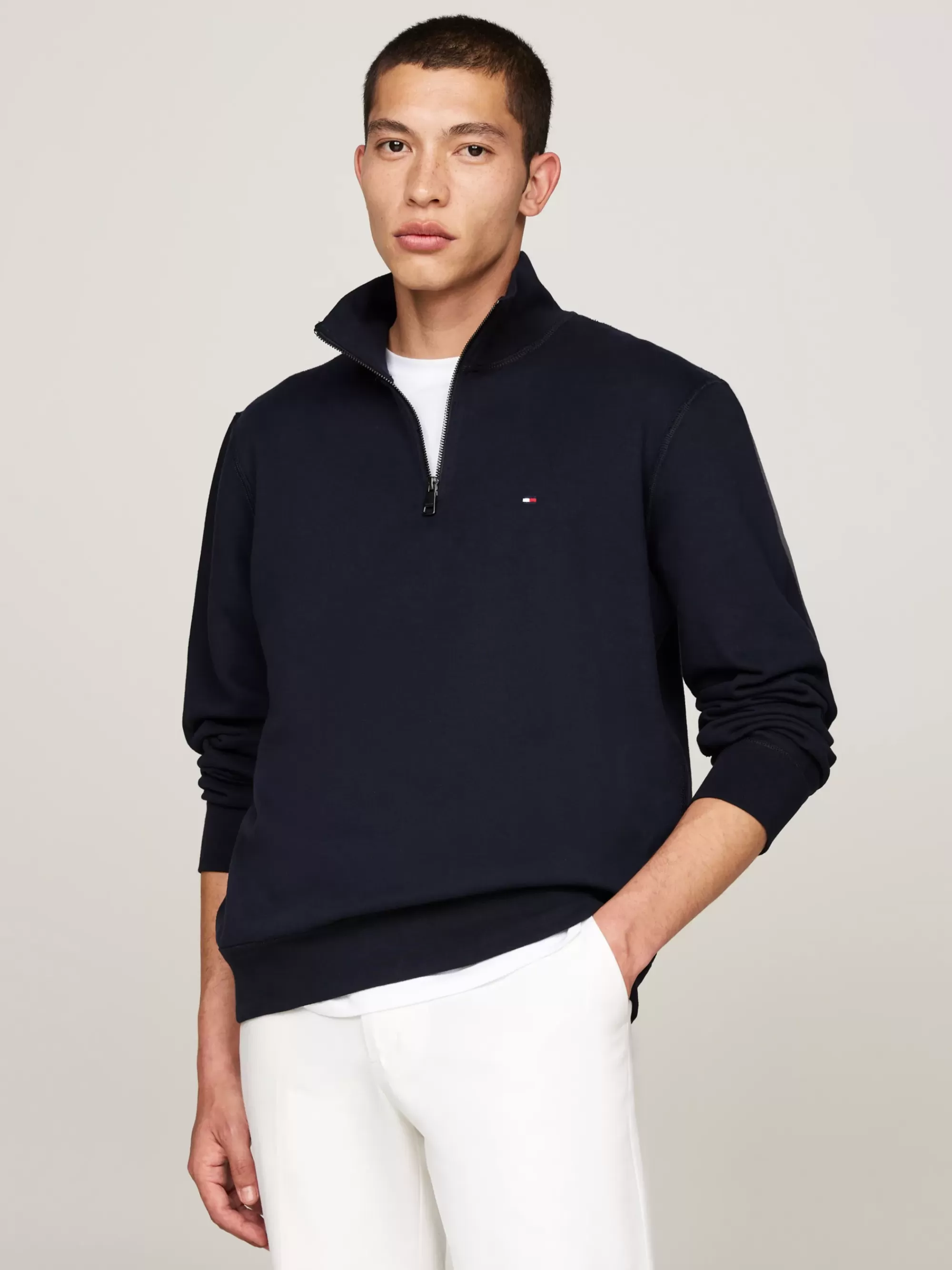 Sweatshirts & Hoodies*Tommy Hilfiger Fleece Sweatshirt Met 1/4-rits DESERT SKY