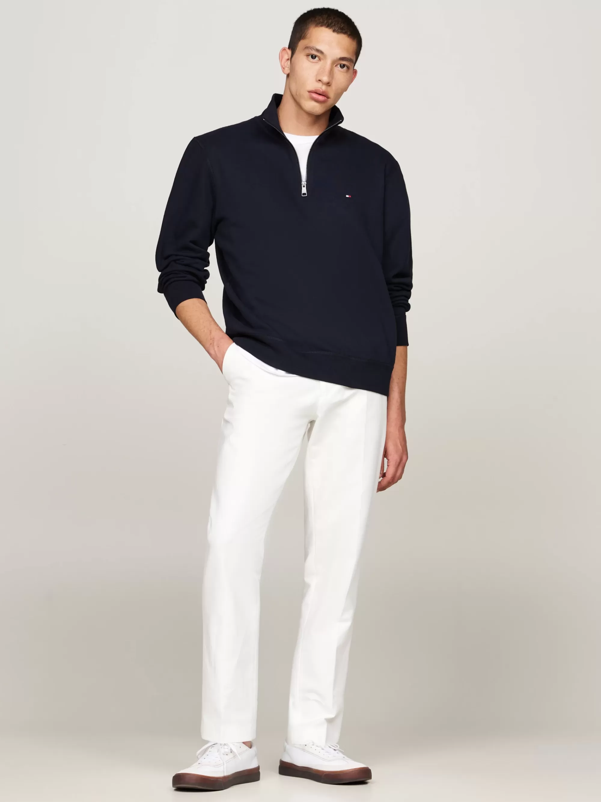 Sweatshirts & Hoodies*Tommy Hilfiger Fleece Sweatshirt Met 1/4-rits DESERT SKY