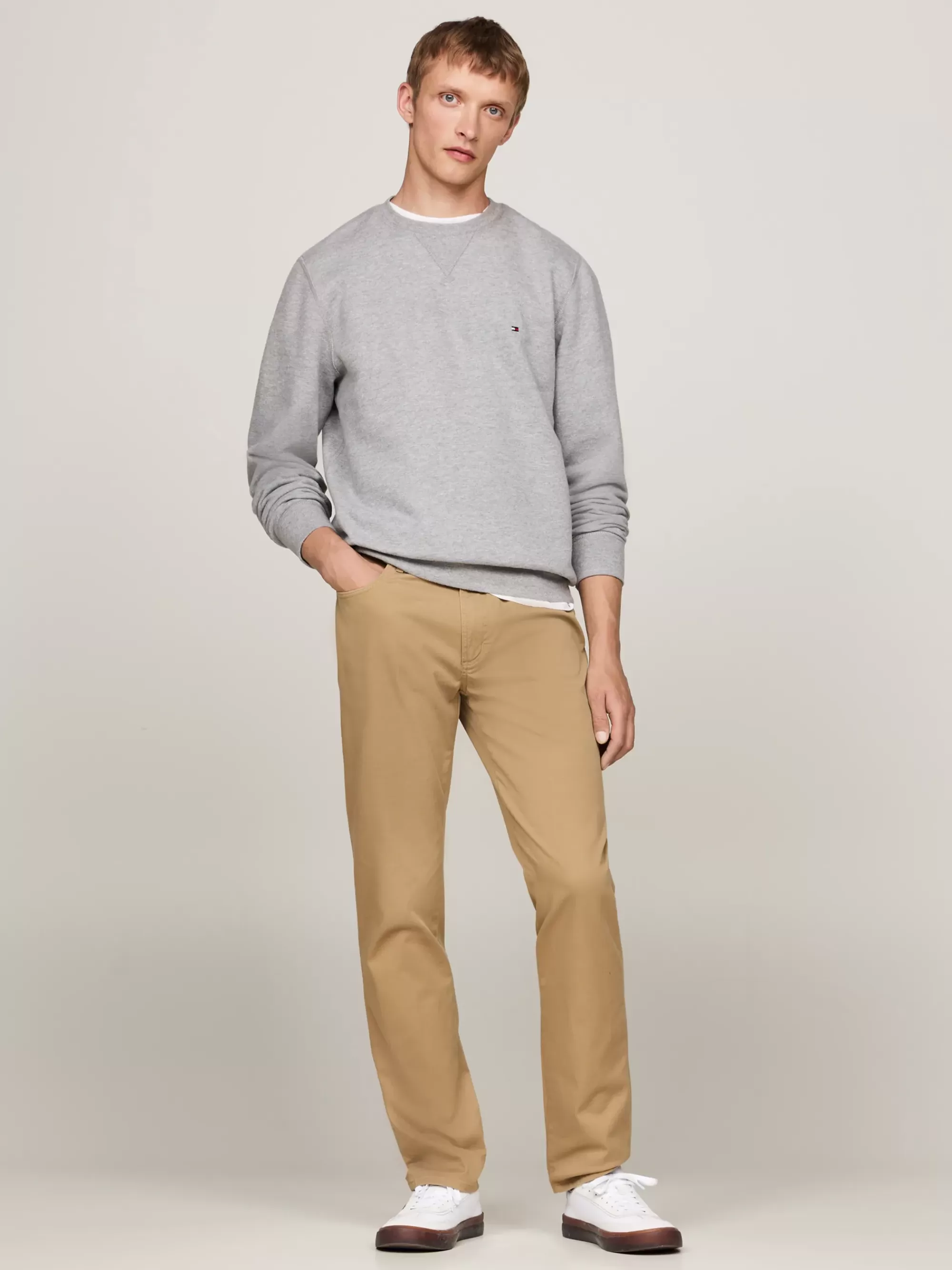 Sweatshirts & Hoodies*Tommy Hilfiger Fleece Sweatshirt Met Ronde Hals MEDIUM GREY HEATHER