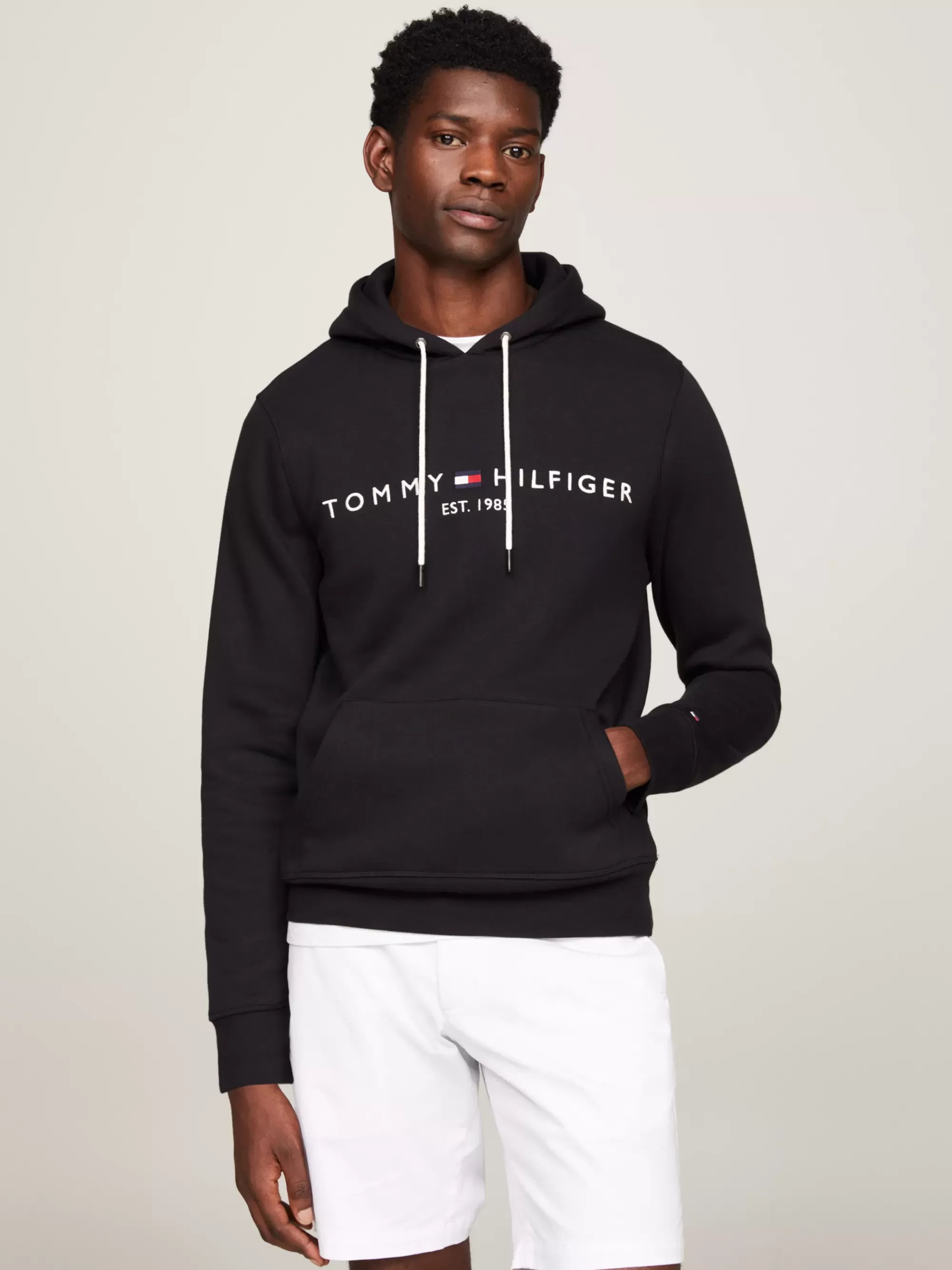 Sweatshirts & Hoodies*Tommy Hilfiger Flex Fleece Hoodie Met Logo JET BLACK
