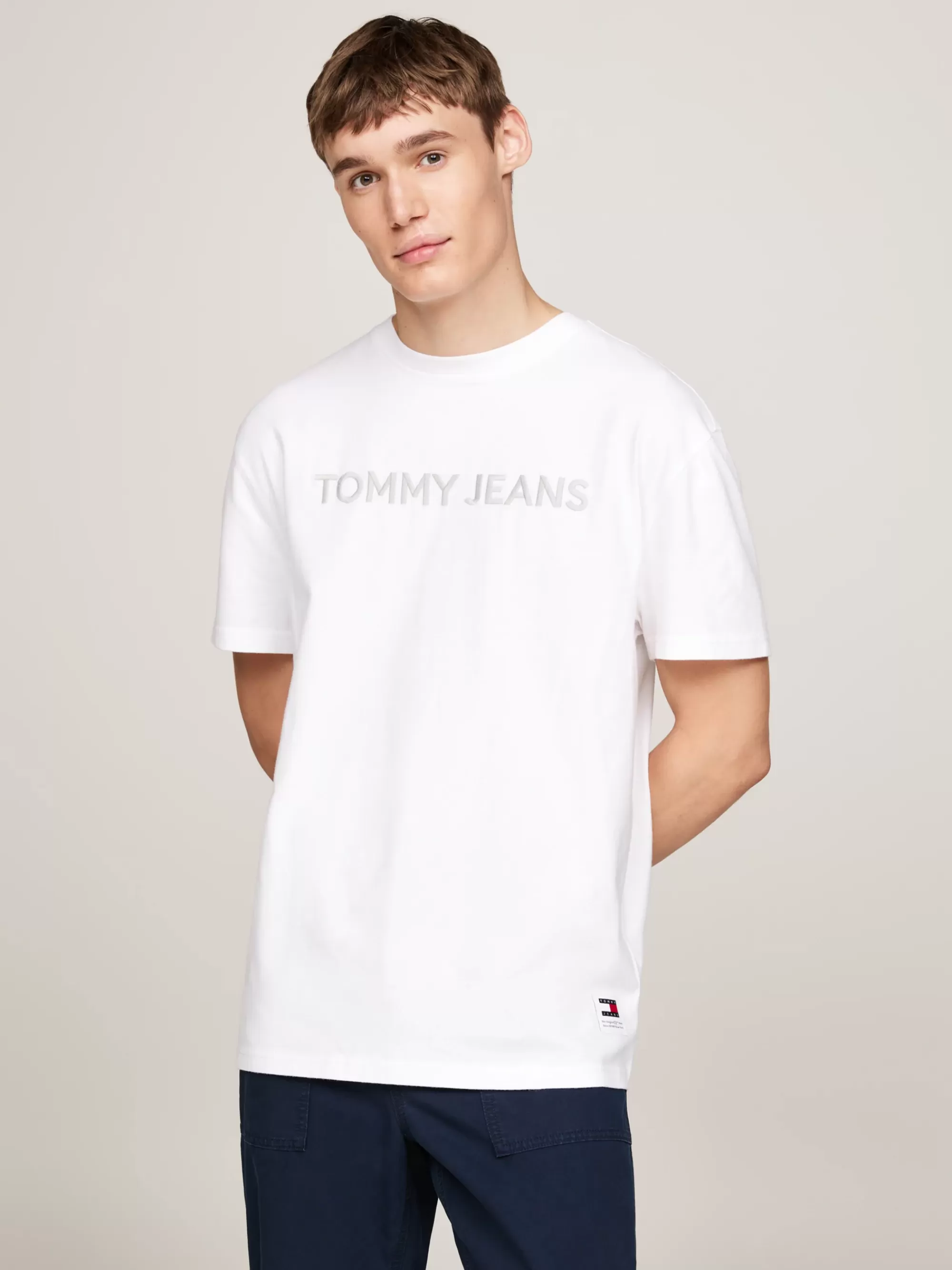 T-Shirts*Tommy Hilfiger Garment-dyed T-shirt Met Geborduurd Logo WHITE