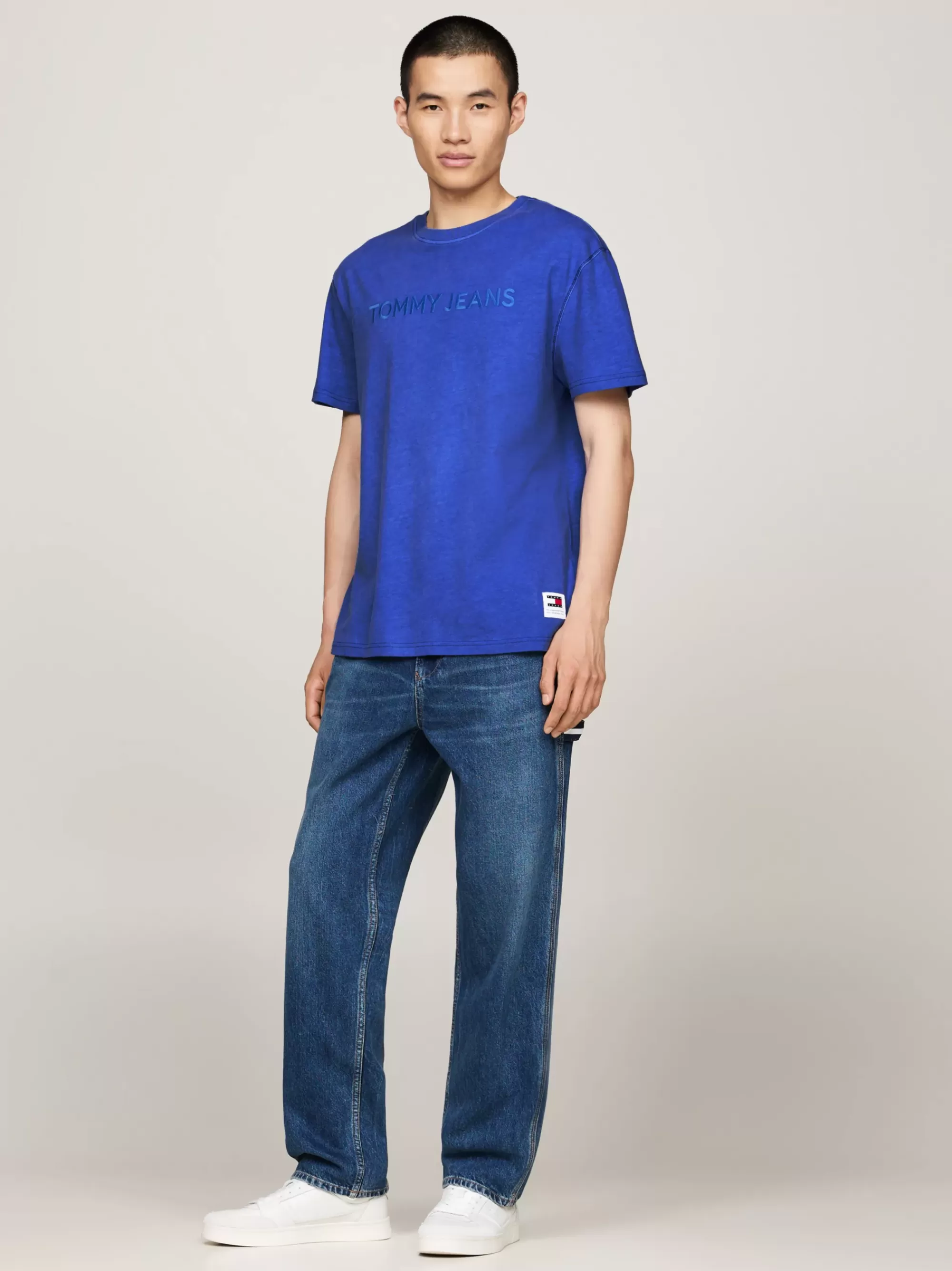 T-Shirts*Tommy Hilfiger Garment-dyed T-shirt Met Geborduurd Logo BRIGHT BLUE