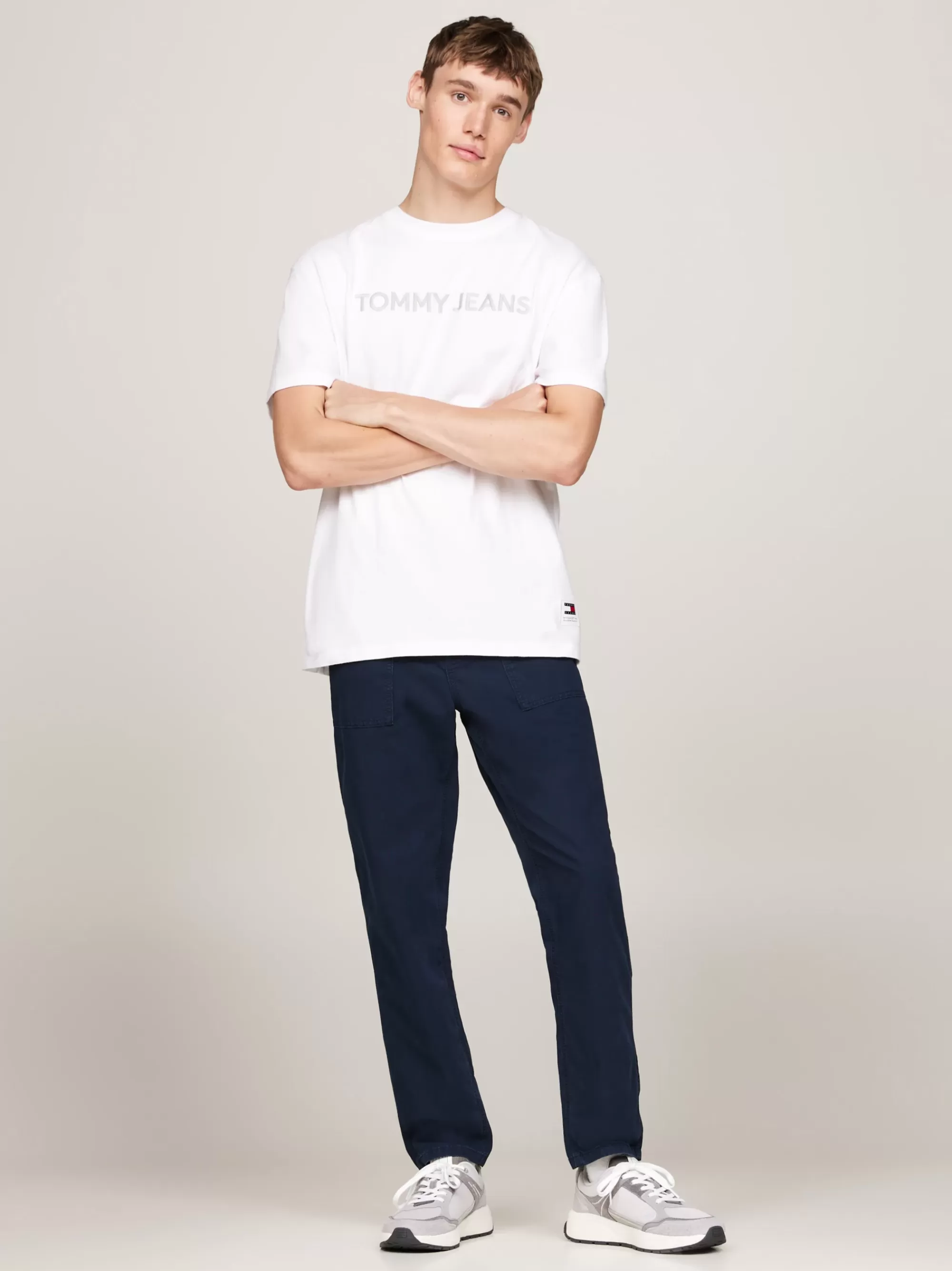 T-Shirts*Tommy Hilfiger Garment-dyed T-shirt Met Geborduurd Logo WHITE