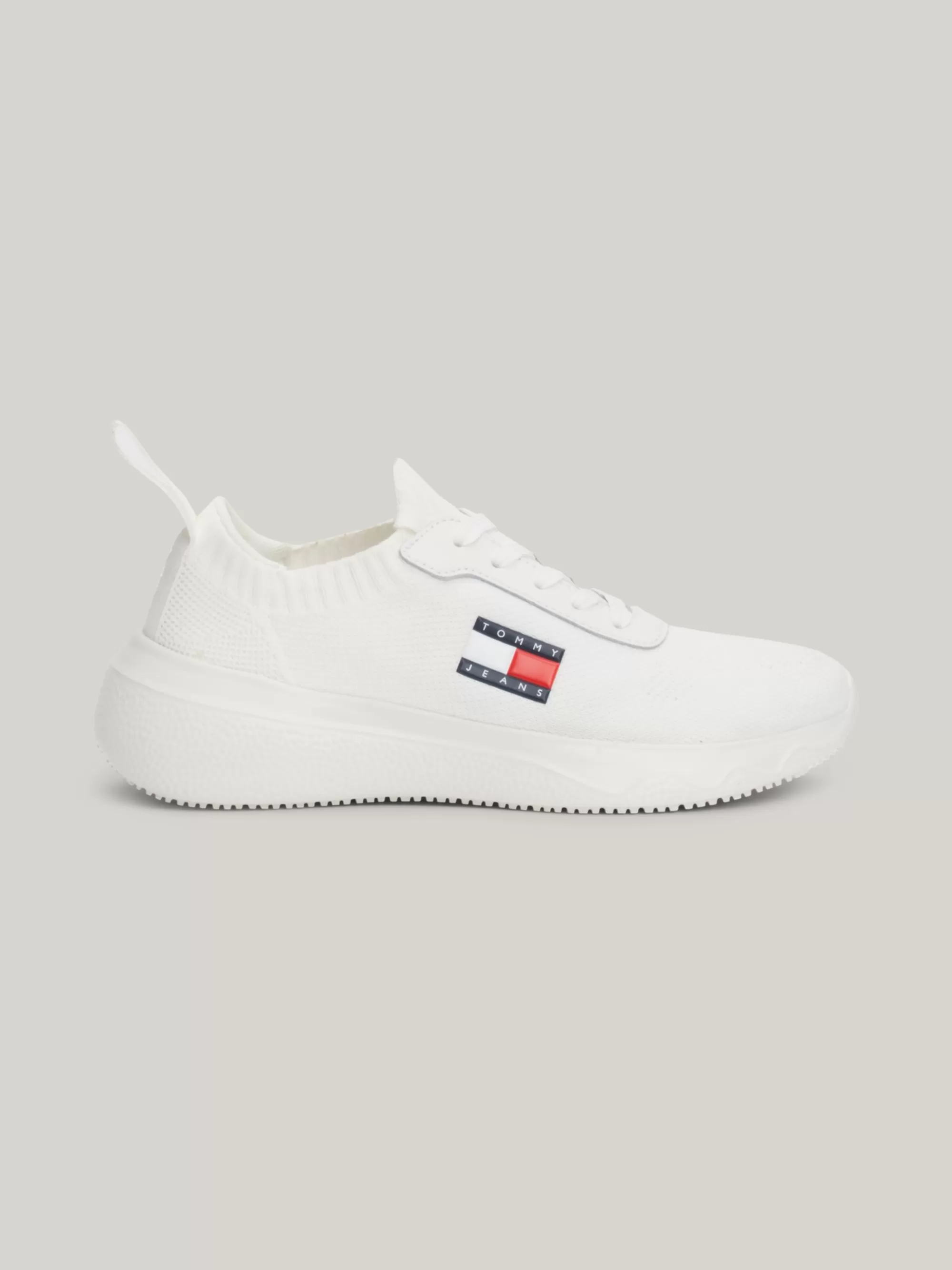 Sneakers*Tommy Hilfiger Gebreide Hardloopsneaker Met Logo ECRU