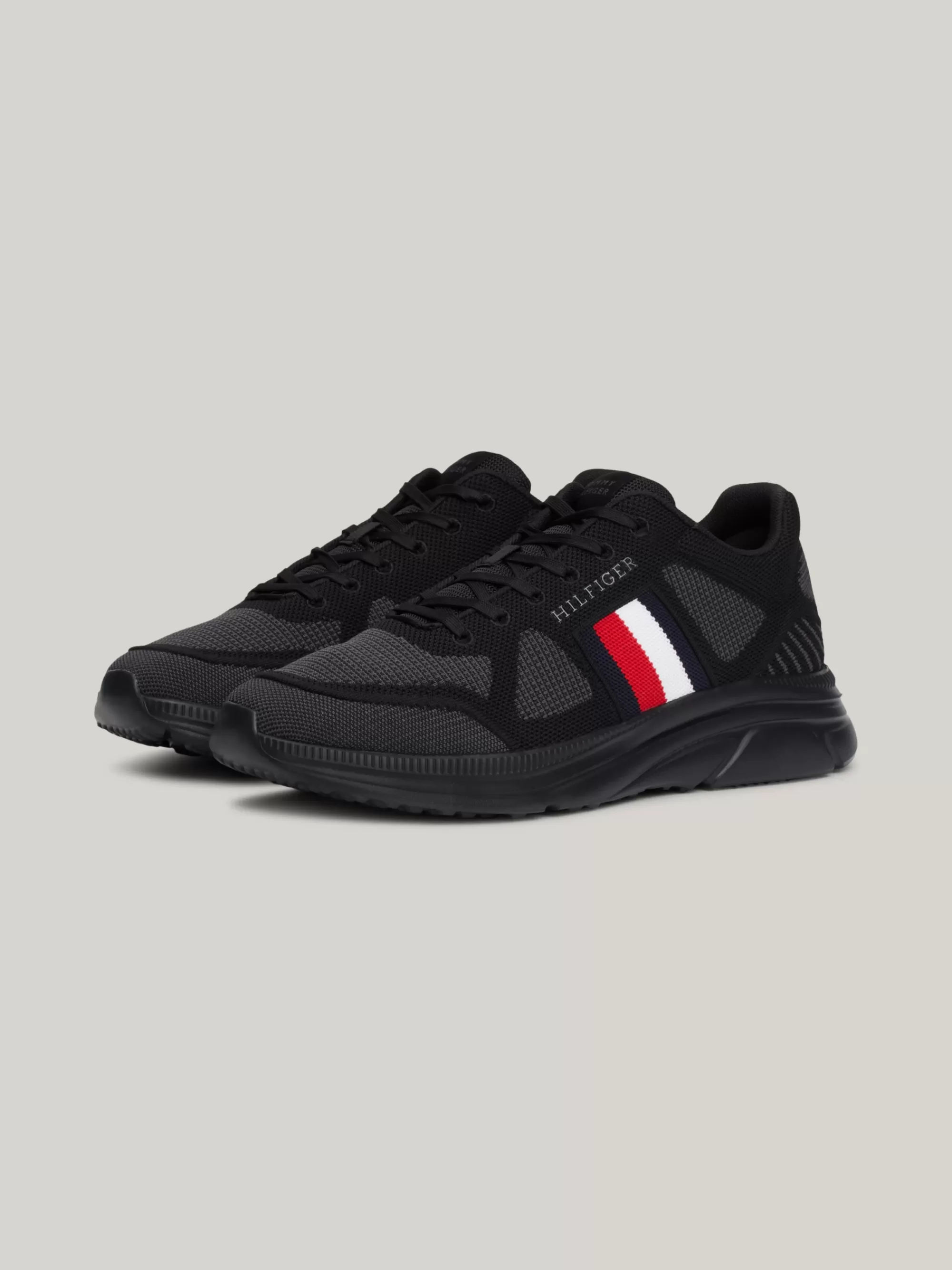 Sneakers*Tommy Hilfiger Gebreide Hardloopsneaker Met Signature-tape BLACK