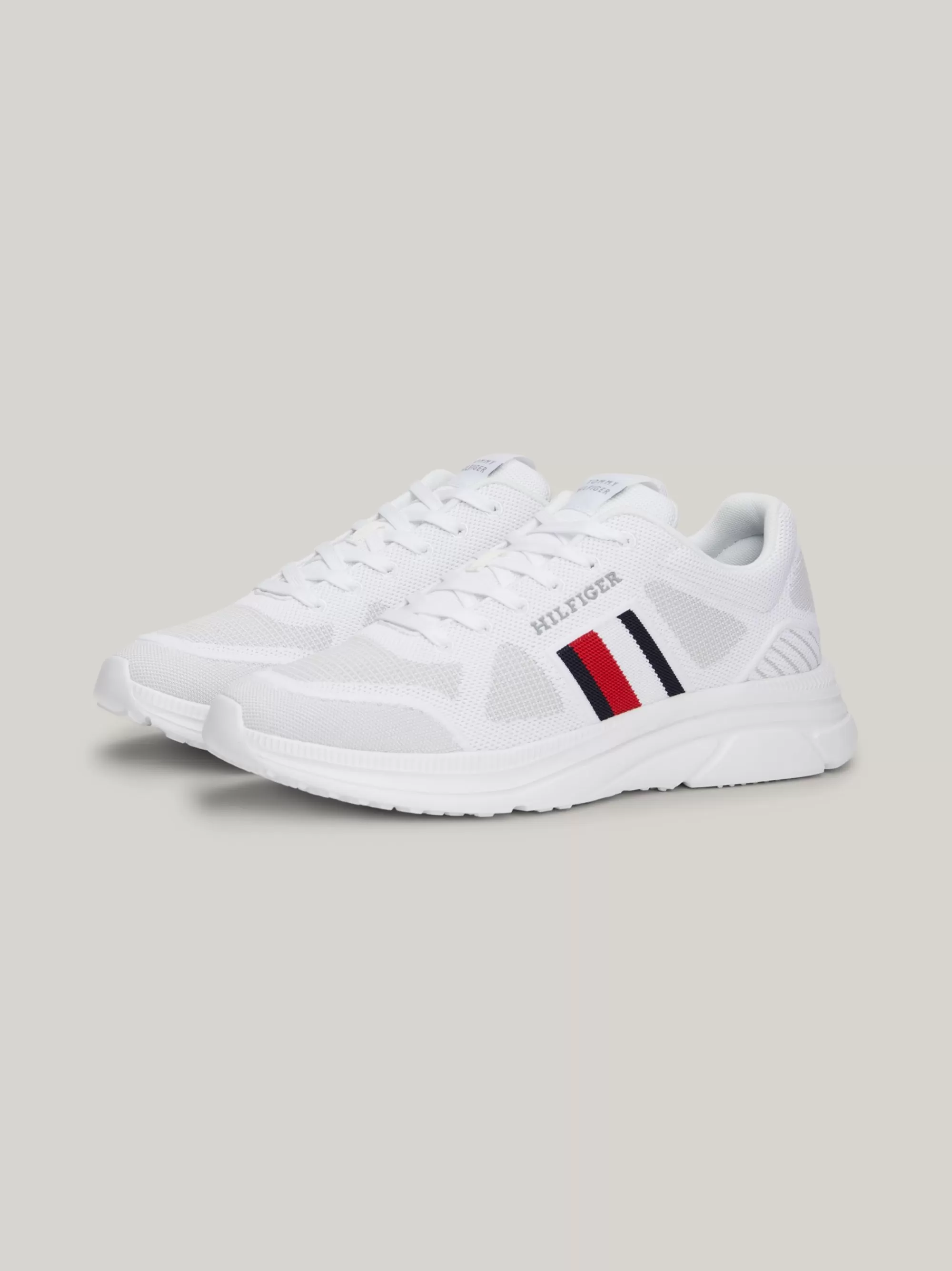 White Trainers | Sneakers*Tommy Hilfiger Gebreide Hardloopsneaker Met Signature-tape WHITE