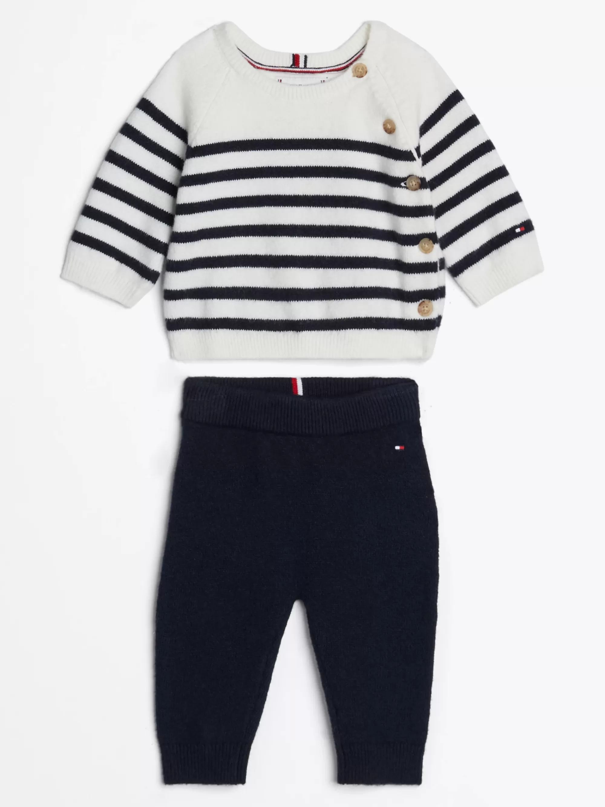 Meisjes | Jongens*Tommy Hilfiger Gebreide Set Met Broek En Gestreepte Trui DESERT SKY