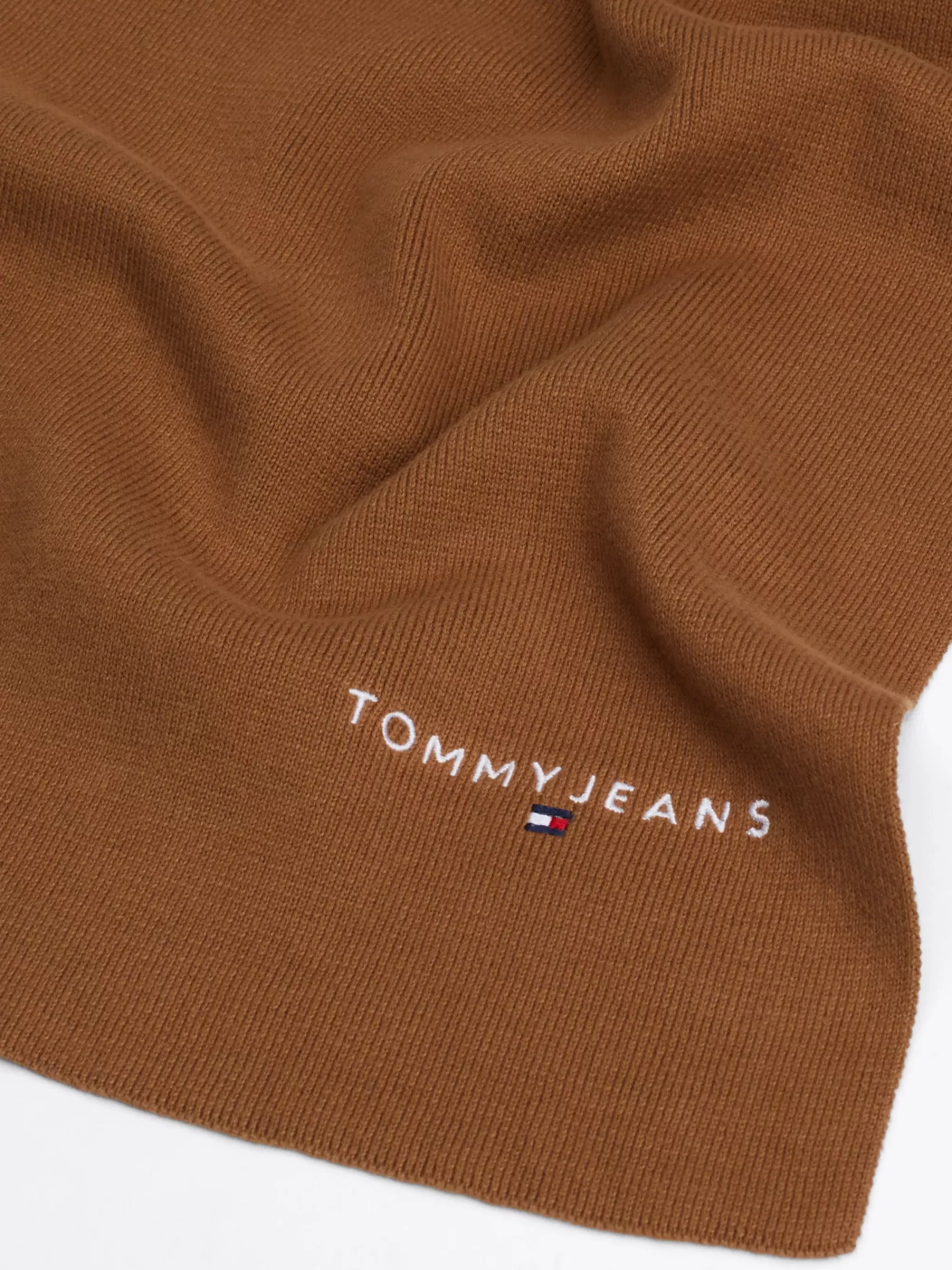 Mutsen, Handschoenen & Sjaals*Tommy Hilfiger Gebreide Sjaal Met Geborduurd Logo BRONZE TWIST