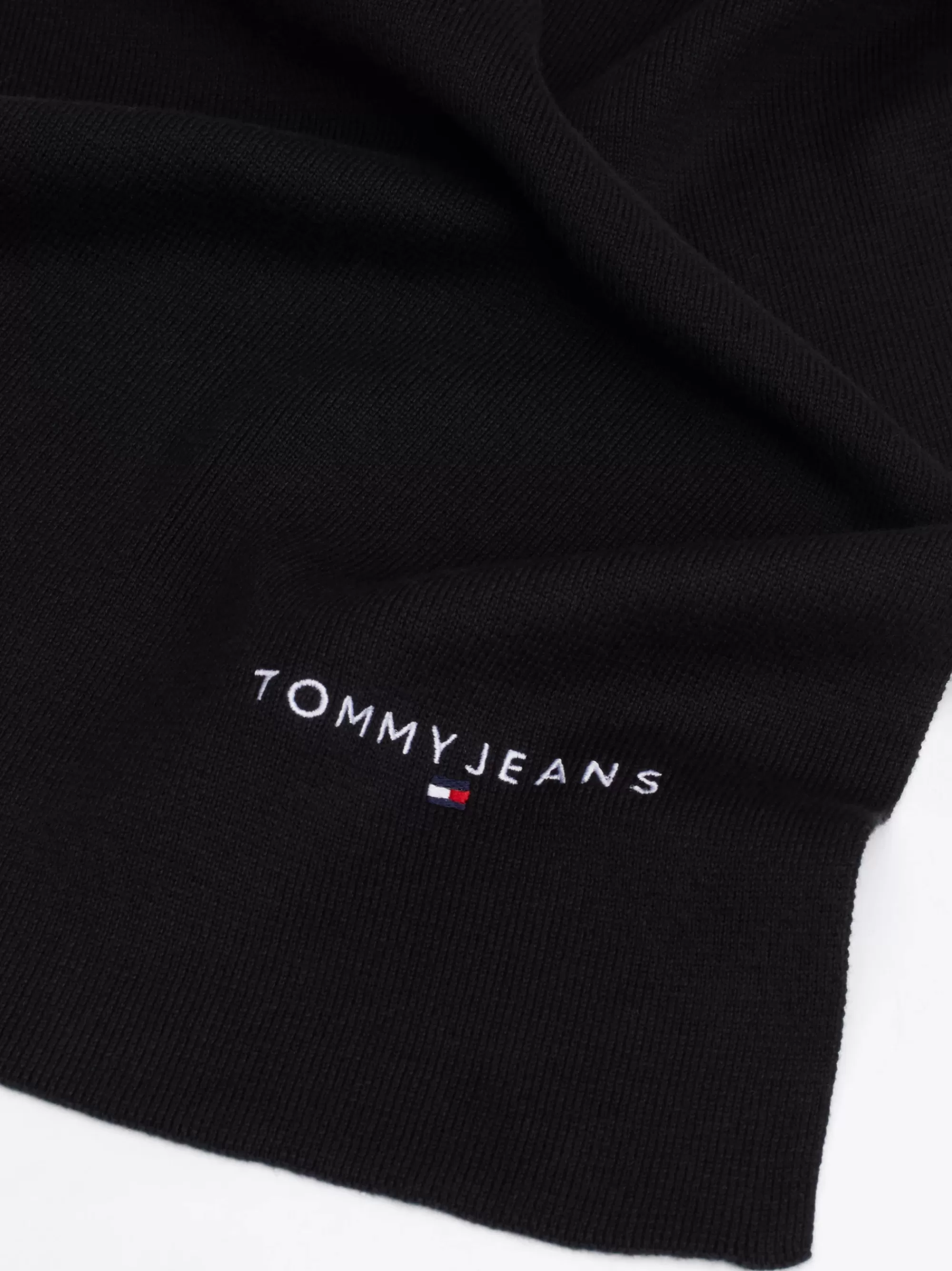 Mutsen, Handschoenen & Sjaals*Tommy Hilfiger Gebreide Sjaal Met Geborduurd Logo BLACK