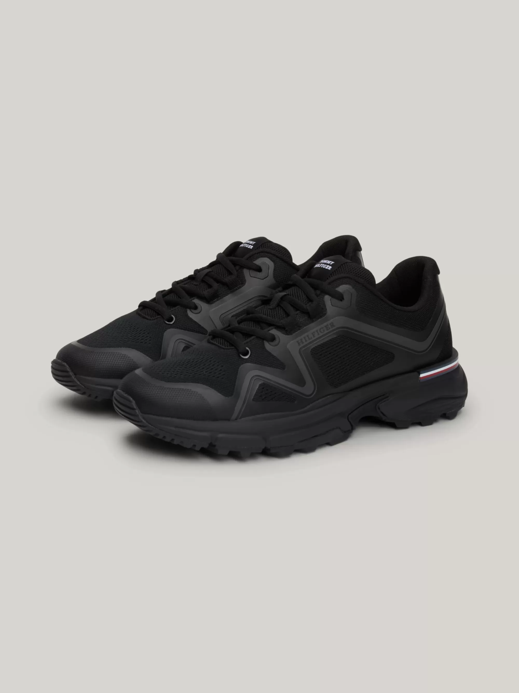 Sneakers*Tommy Hilfiger Gebreide Sneaker Met Vibram-profielzool BLACK
