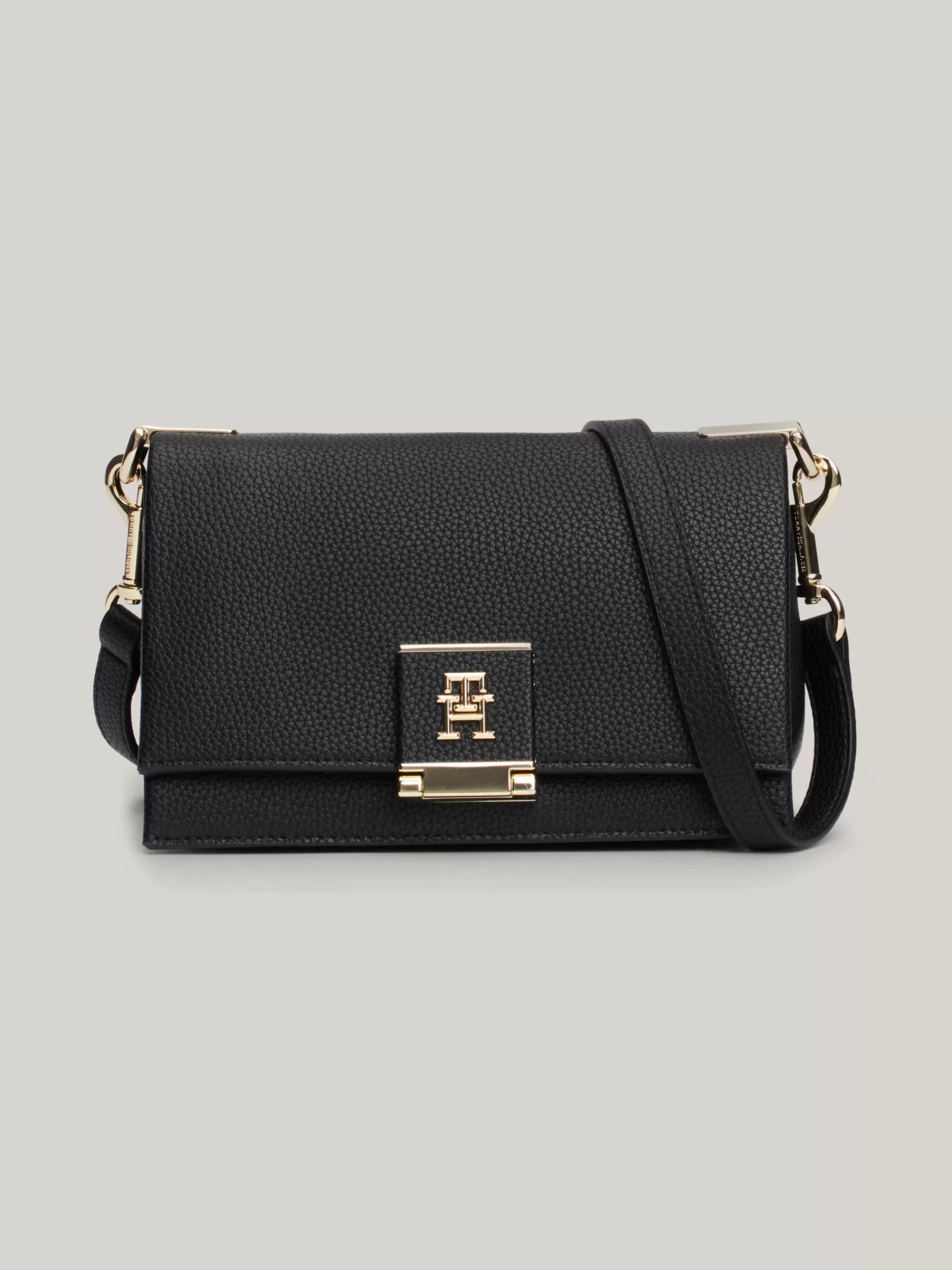 Crossbodytassen*Tommy Hilfiger Gegranuleerde Crossbodytas Met TH-monogram BLACK
