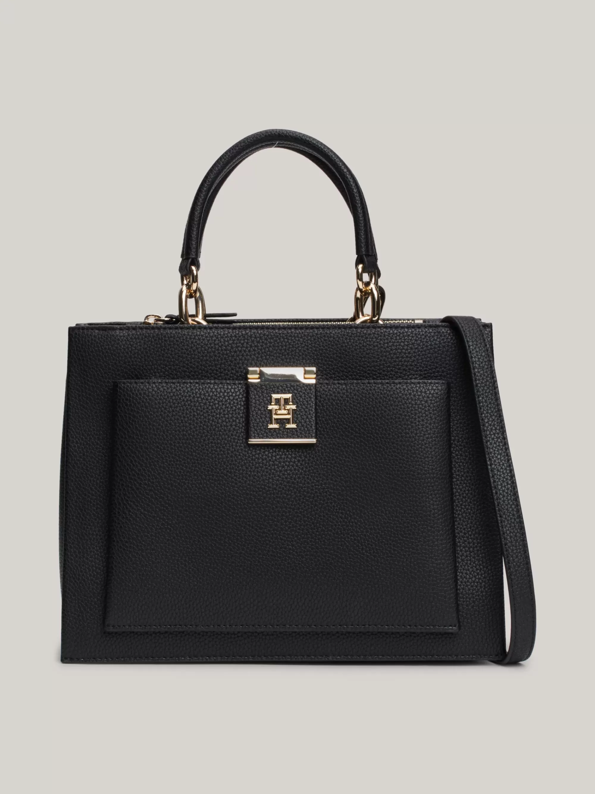 Shoppers*Tommy Hilfiger Gegranuleerde Shopper Met TH-monogram BLACK