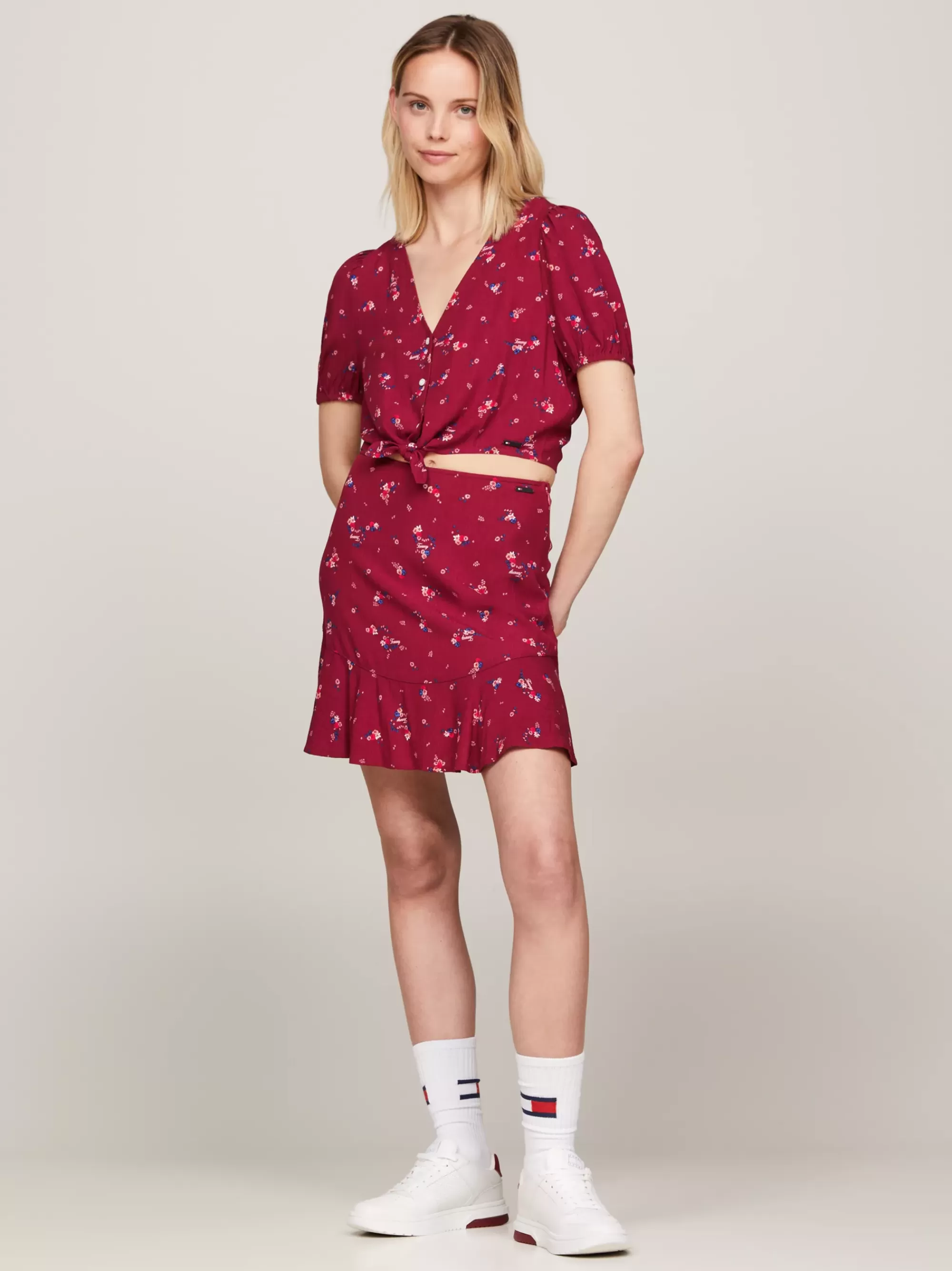 Co-Ords | Rokken*Tommy Hilfiger Gelaagde Minirok Met Bergbloemenprint MOUNTAIN FLORAL