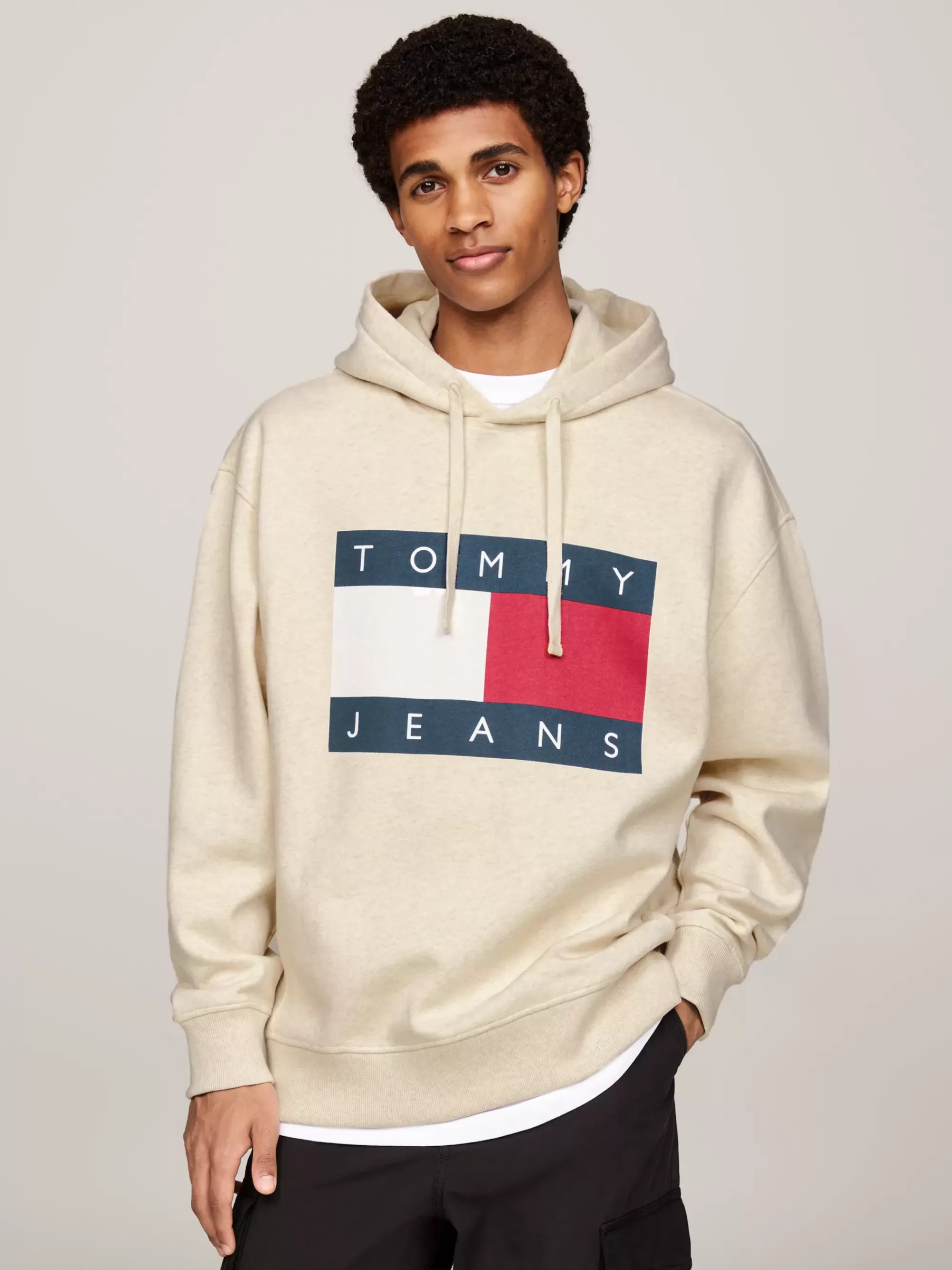 Sweatshirts & Hoodies*Tommy Hilfiger Gemêleerde Relaxed Hoodie Met Vlag ANCIENT WHITE MELANGE